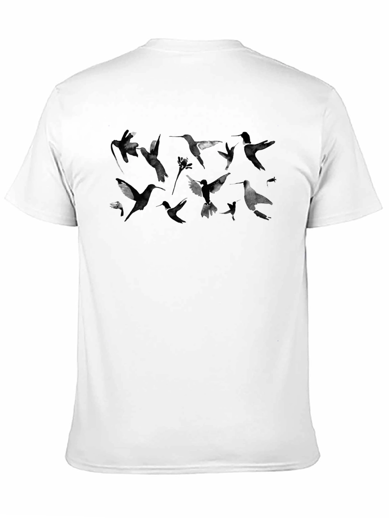 Black Birds Print Black T-Shirt view 11