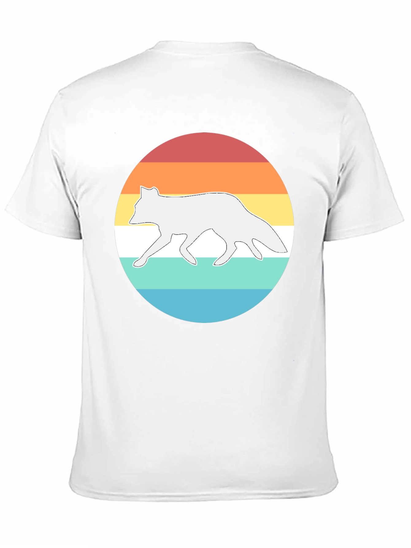 Black Retro Fox Sunset Graphic T-Shirt - Black view 11