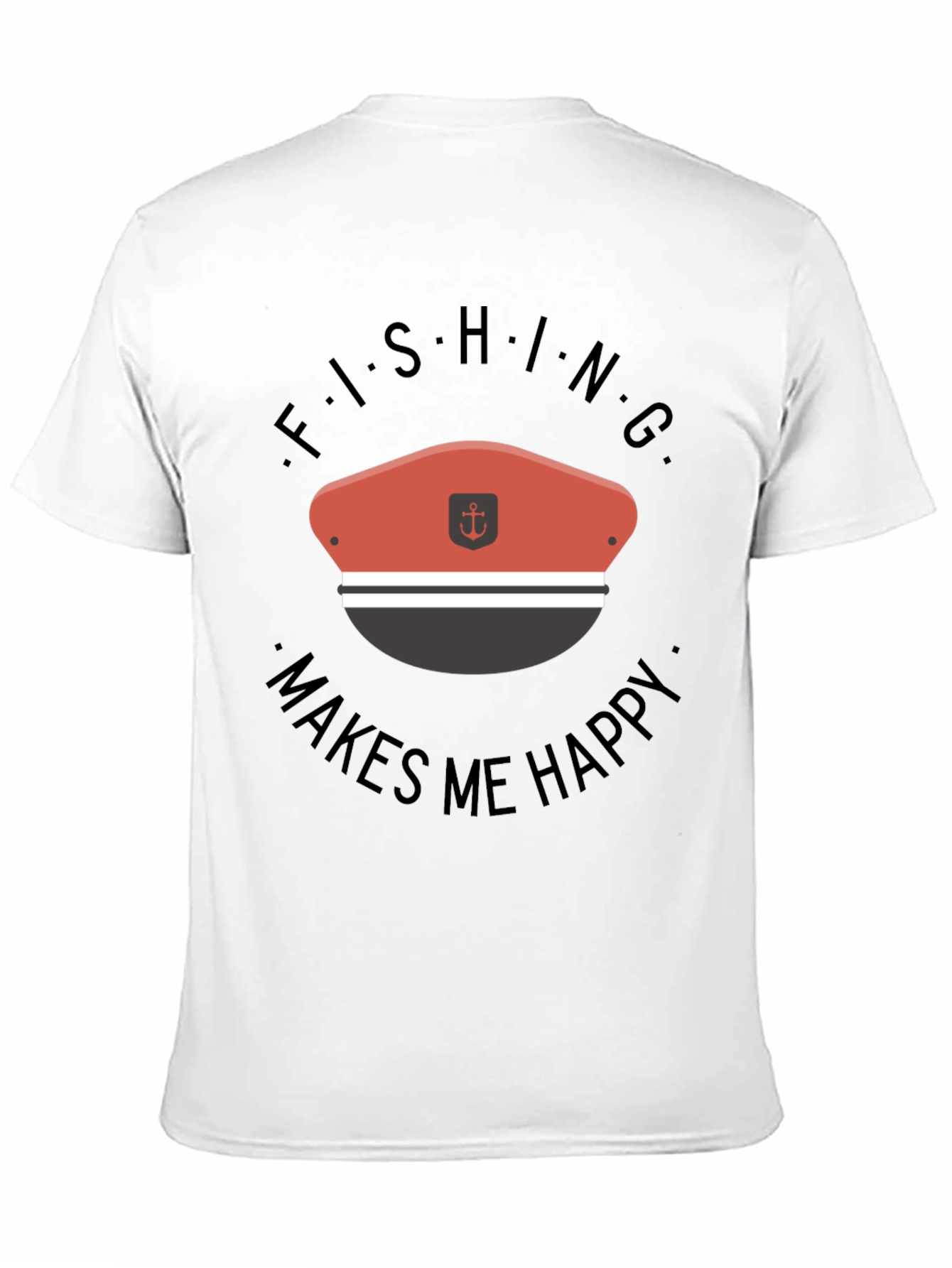 Black Fishing Makes Me Happy T-Shirt view 11