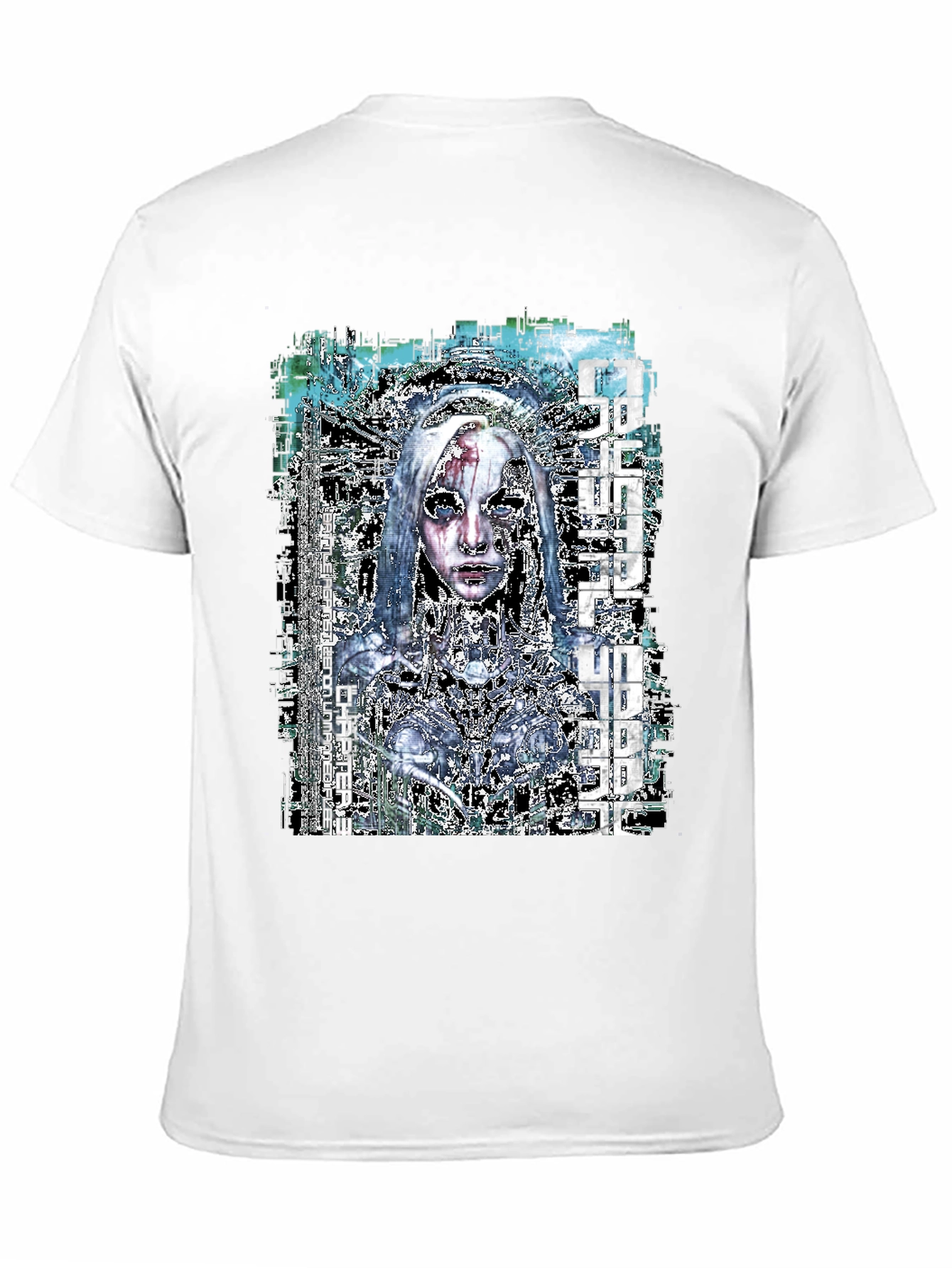 Black Cyberpunk Anime Graphic Black T-Shirt view 11