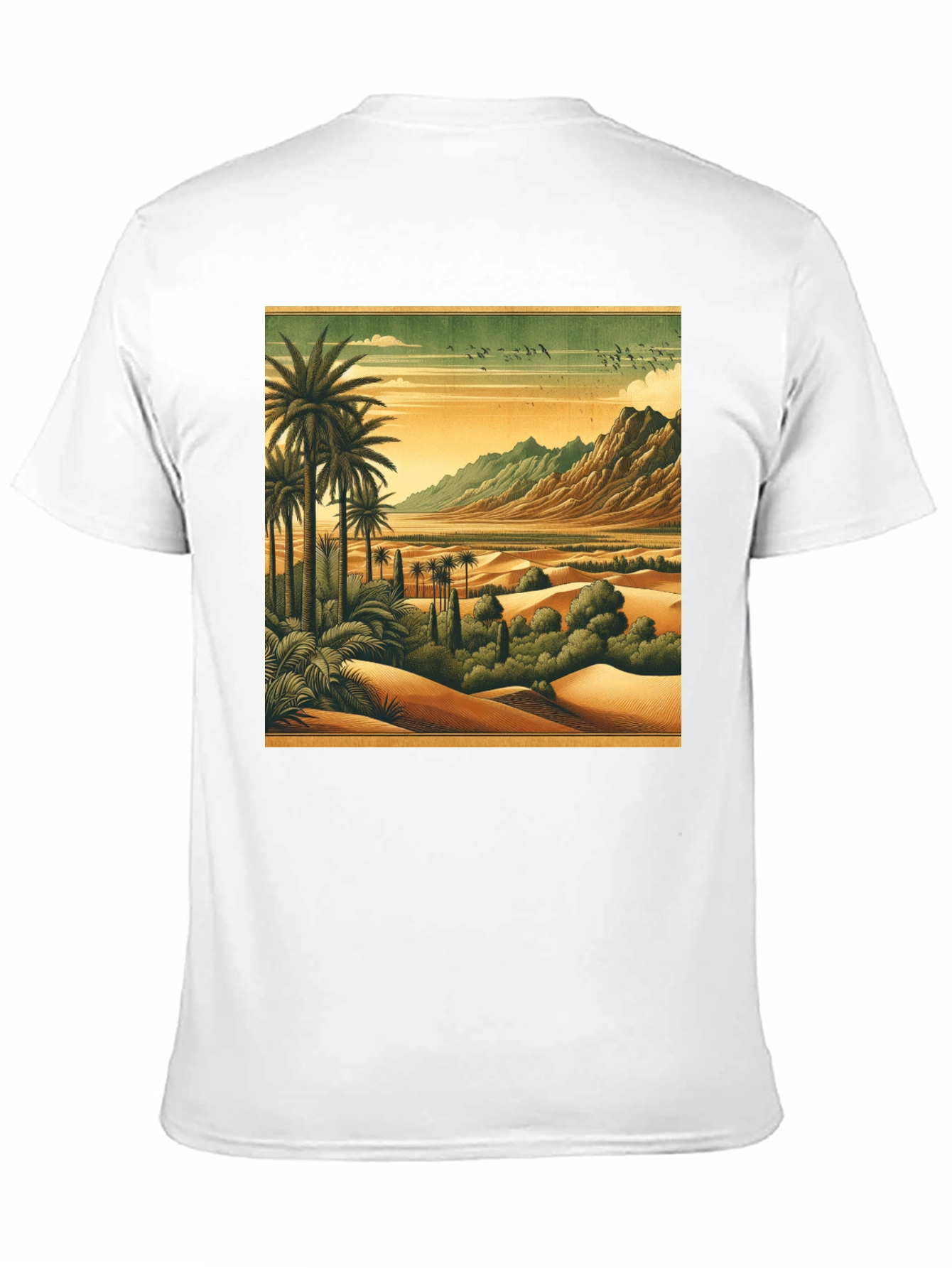 Black Retro Desert Oasis Graphic T-Shirt view 11