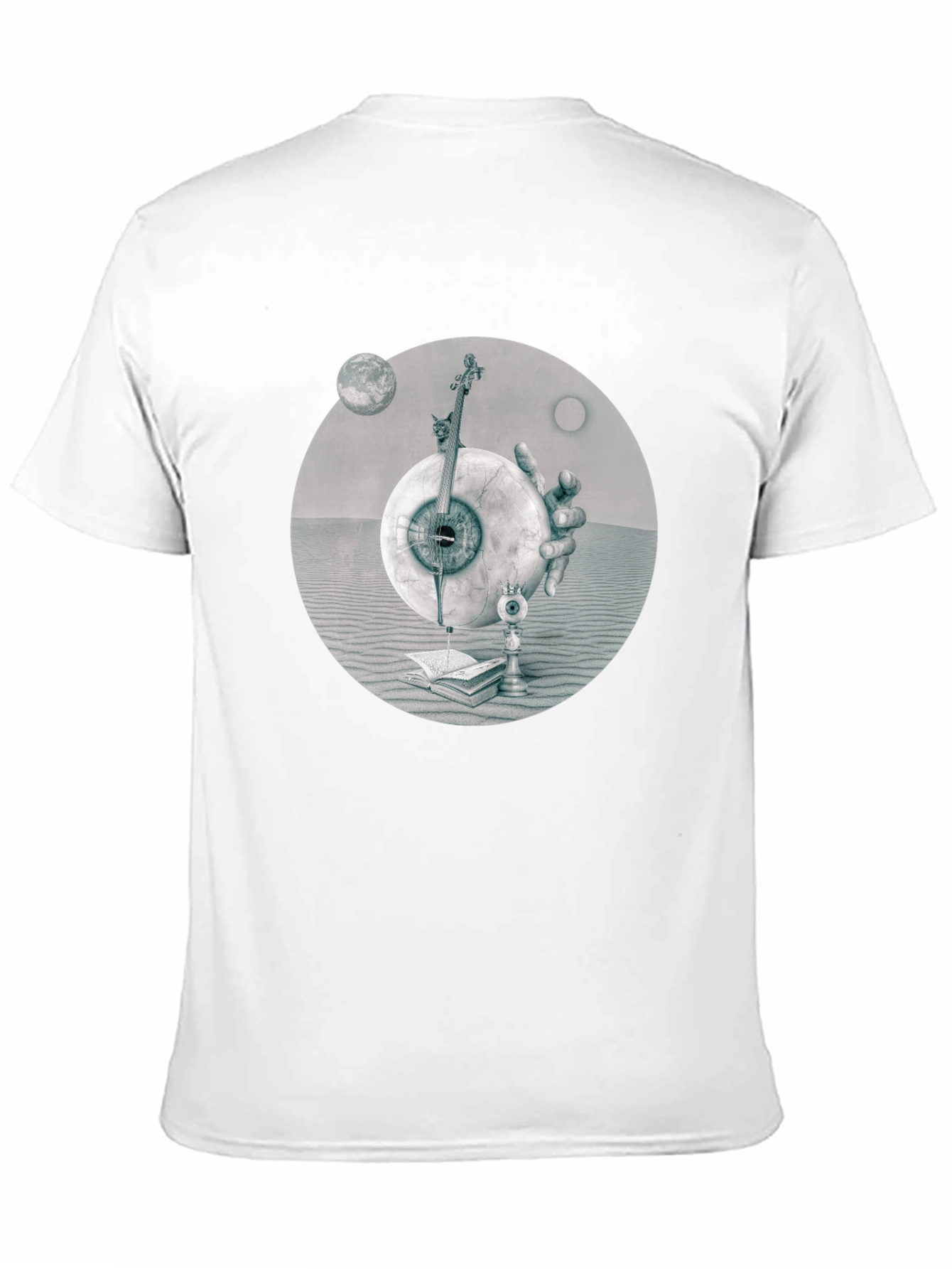 Black Surreal Eye & Violin Graphic Tee view 11