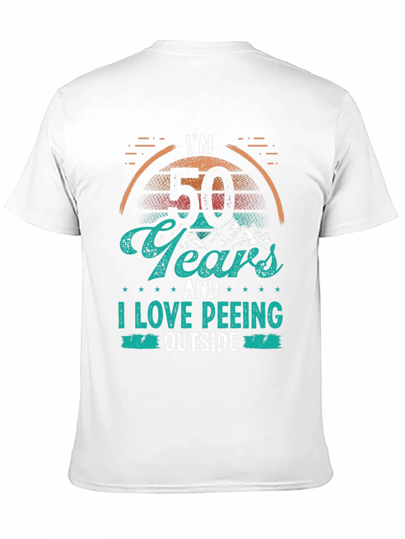 Black Funny 50th Birthday Peeling Outdoors T-Shirt view 11