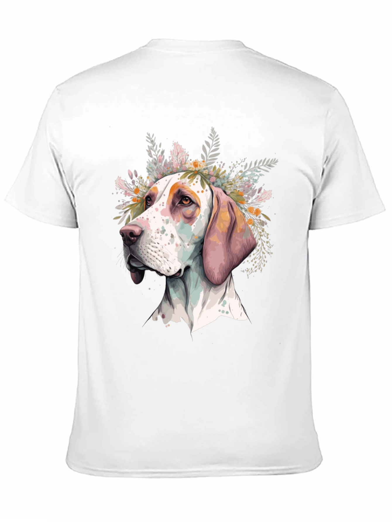 Black Dog with Flowers Graphic Tee - Unisex Black T-Shirt view 11
