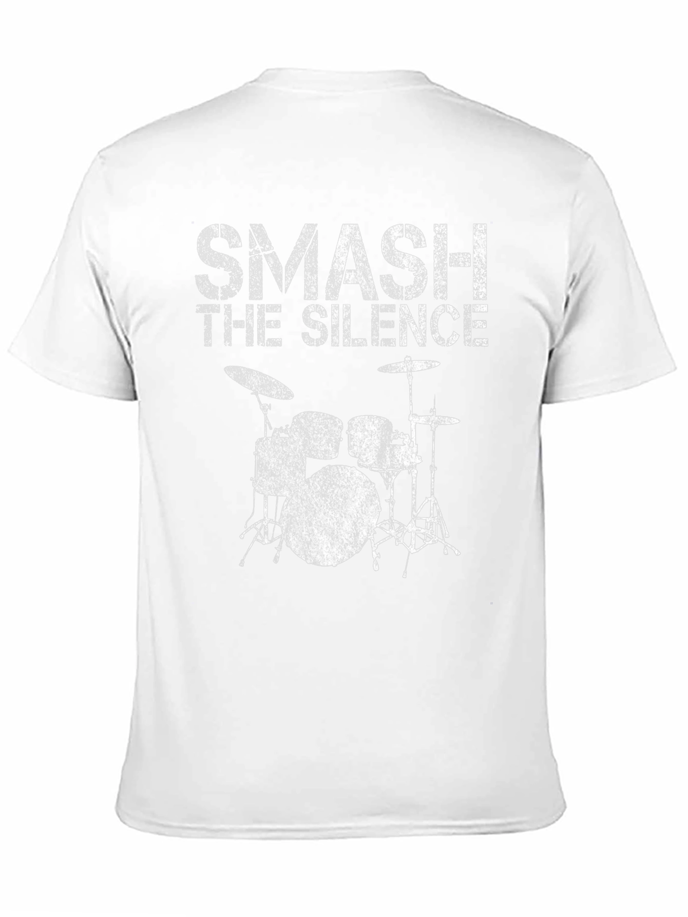 Black Smash the Silence Drum Set Black Graphic T-Shirt view 11