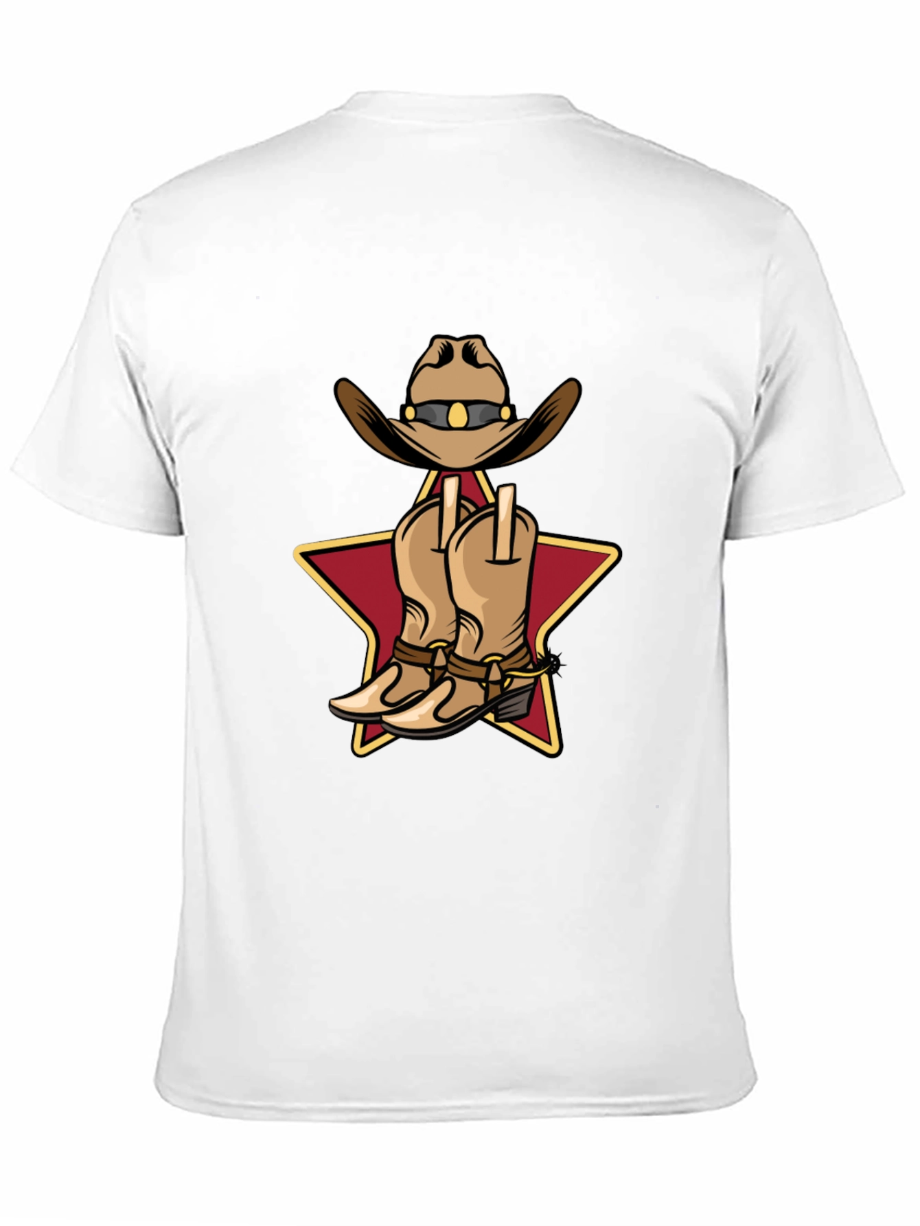 Black Cowboy Hat and Boots Graphic T-Shirt view 11