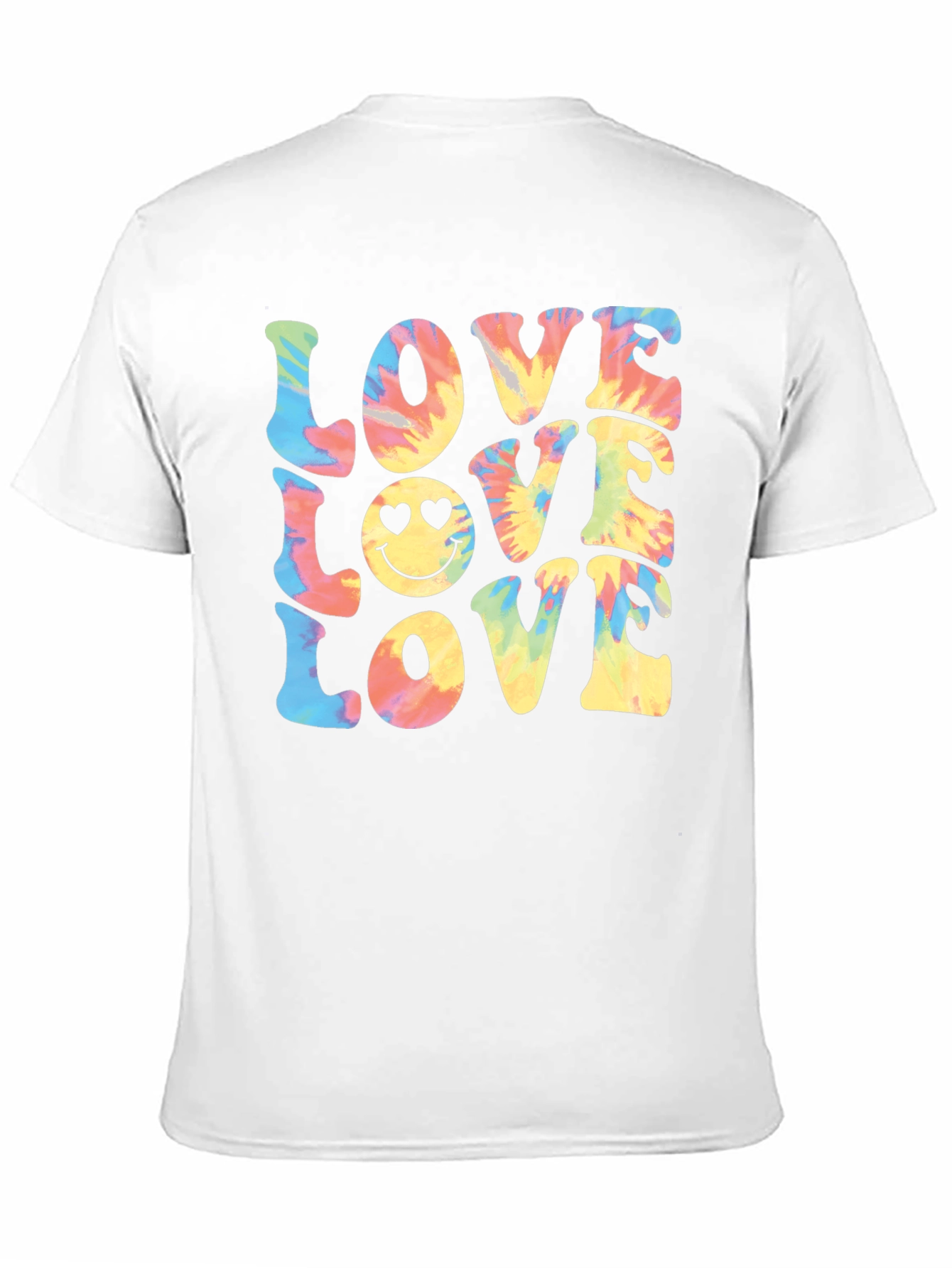 Black Tie-Dye Love Smiley Face T-Shirt view 11