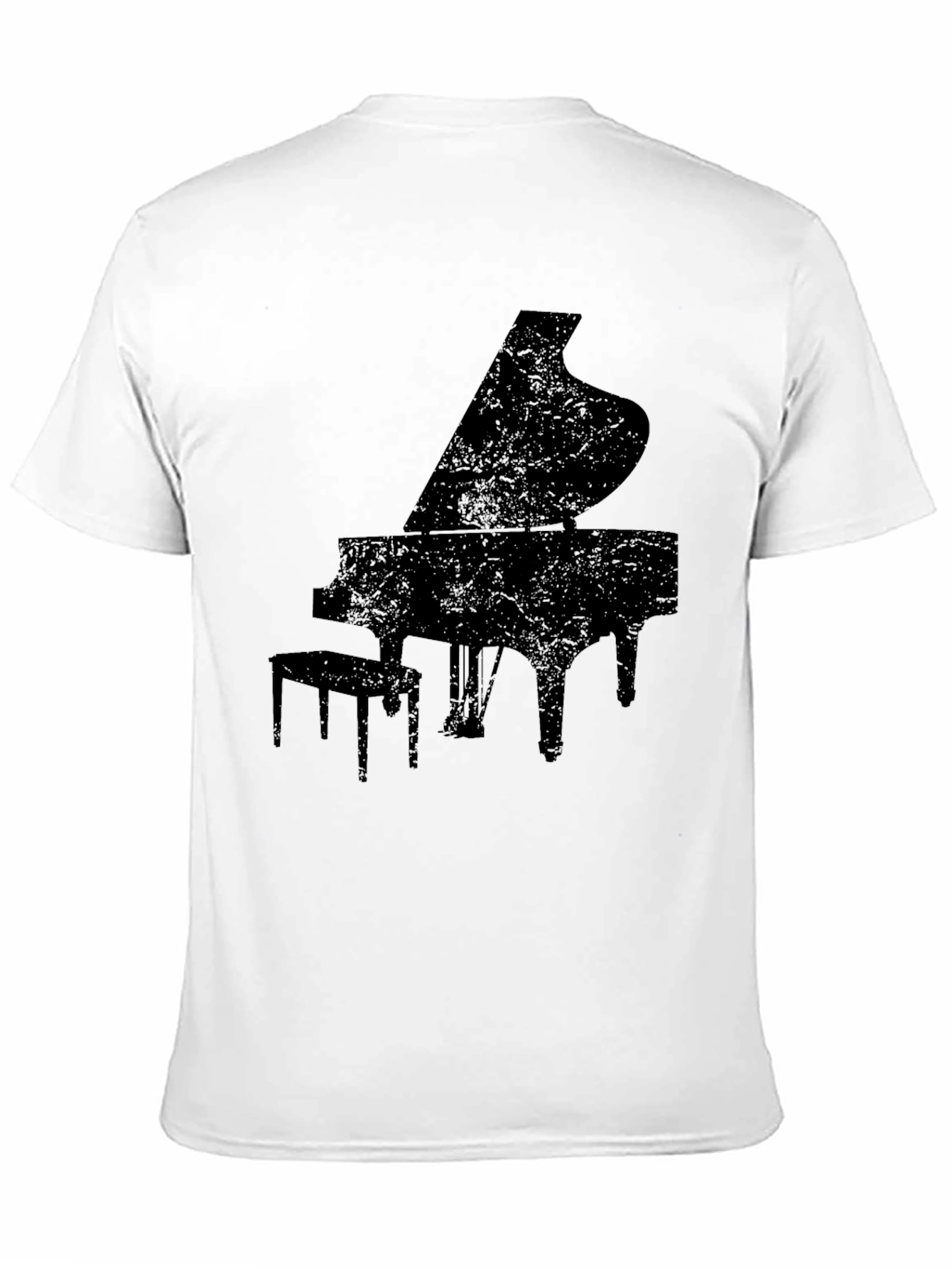 Black Grand Piano Silhouette Graphic Tee - Black view 11