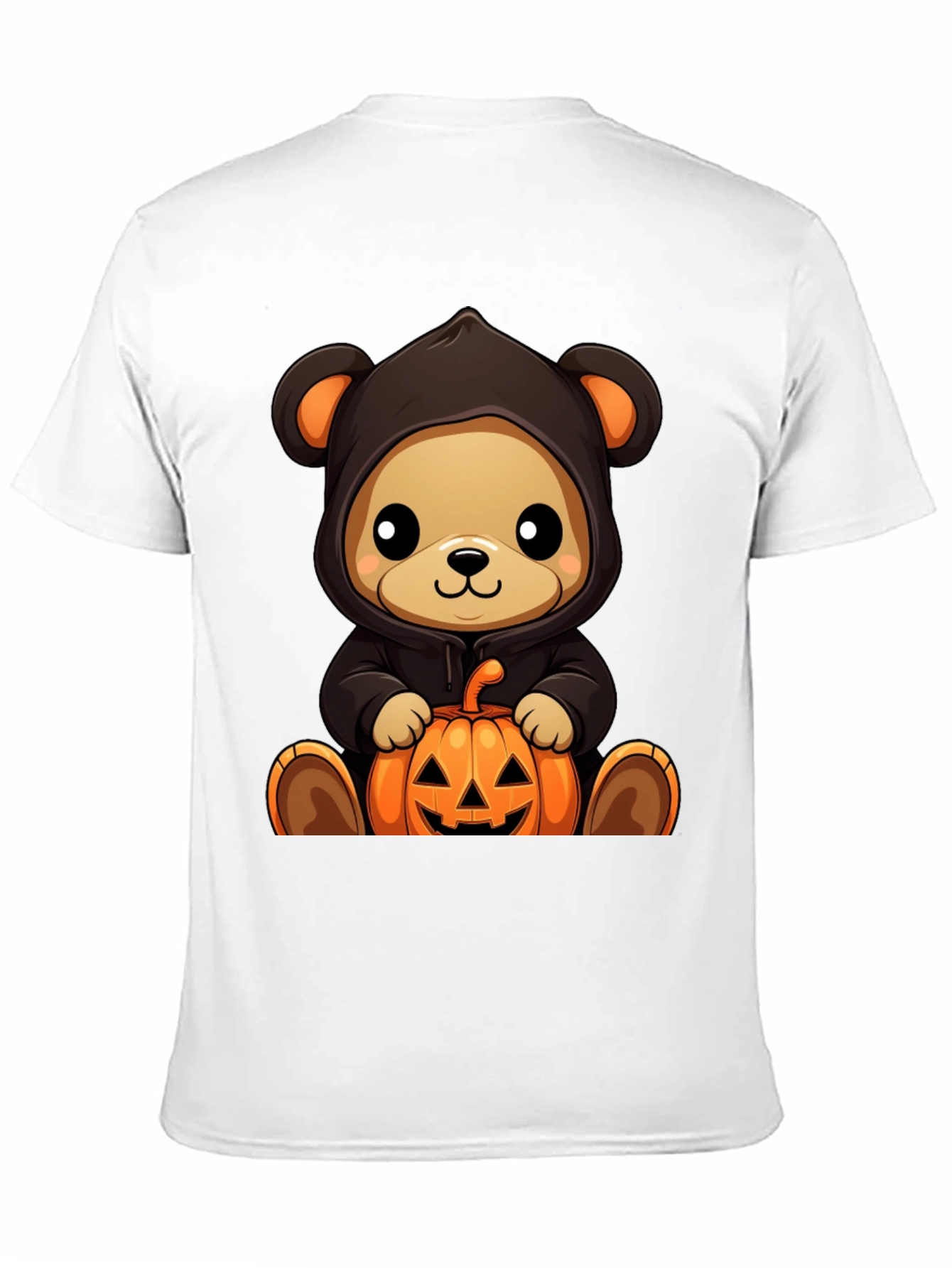 Black Halloween Teddy Bear Pumpkin T-Shirt view 11