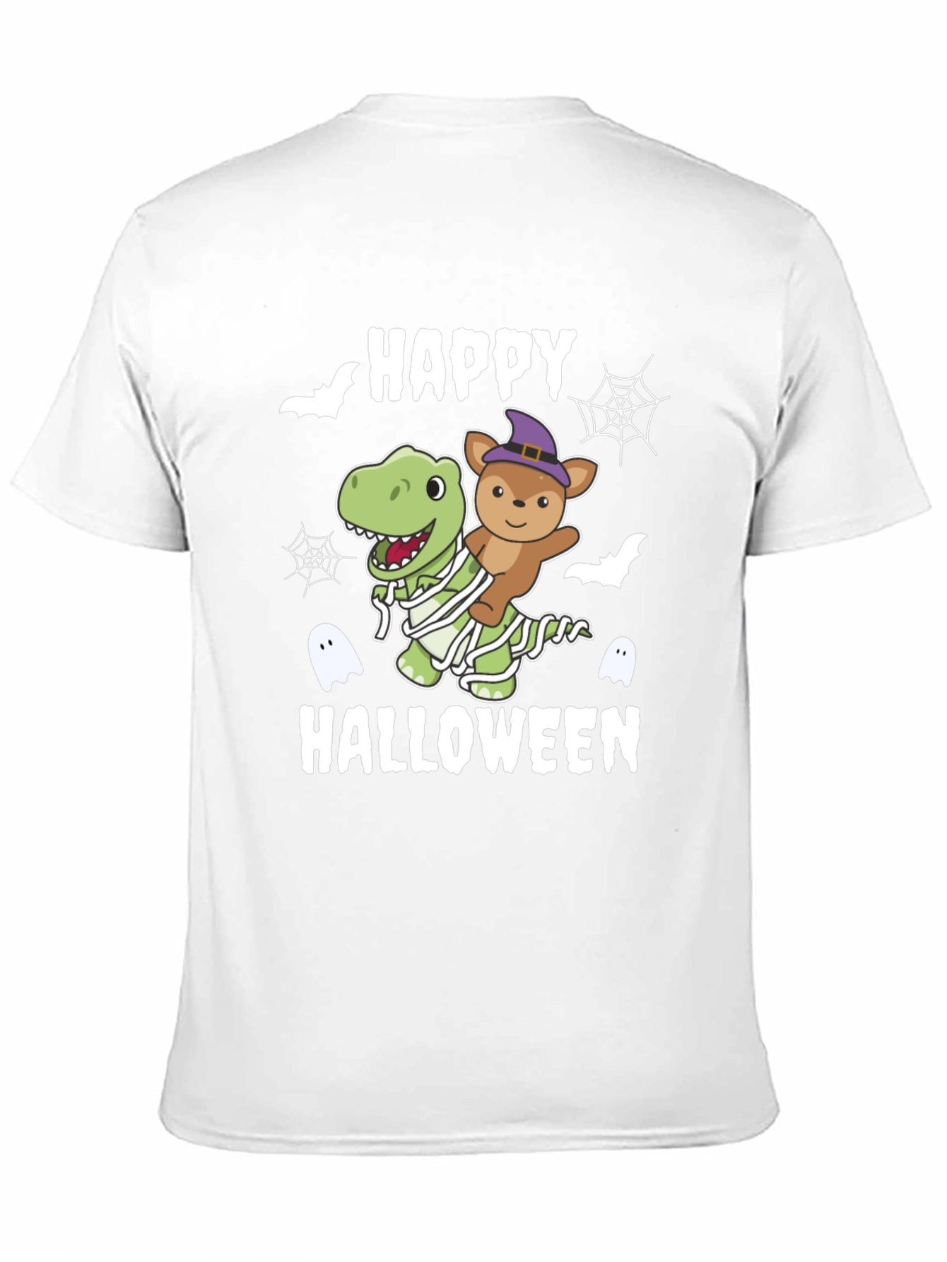Black Happy Halloween Dinosaur & Teddy T-Shirt view 11