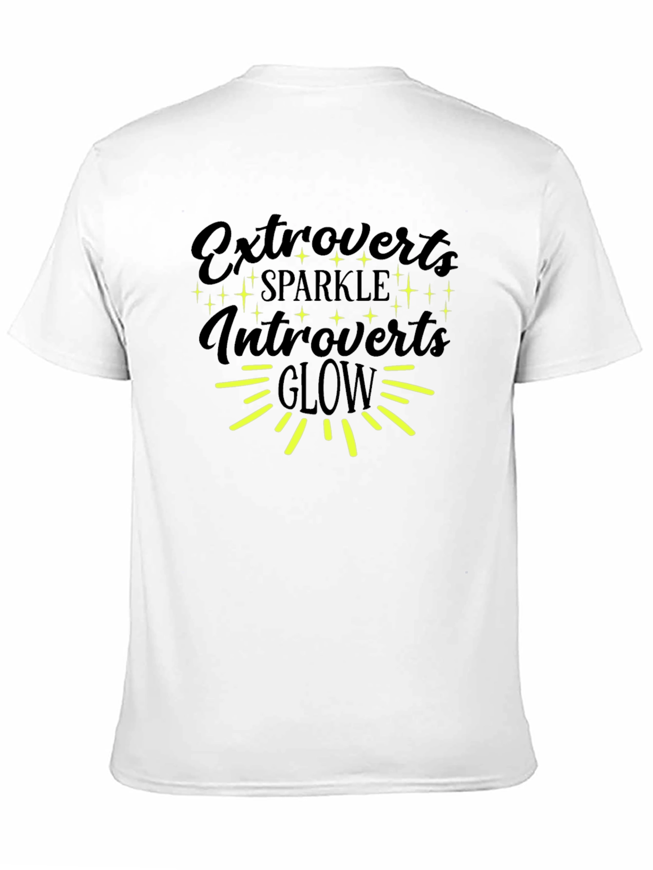 Black Extroverts Sparkle Introverts Glow Graphic T-Shirt view 11