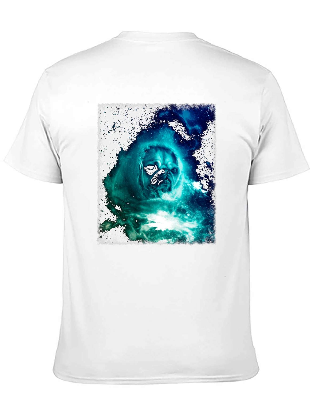 Black Cosmic Pug Graphic Black T-Shirt view 11