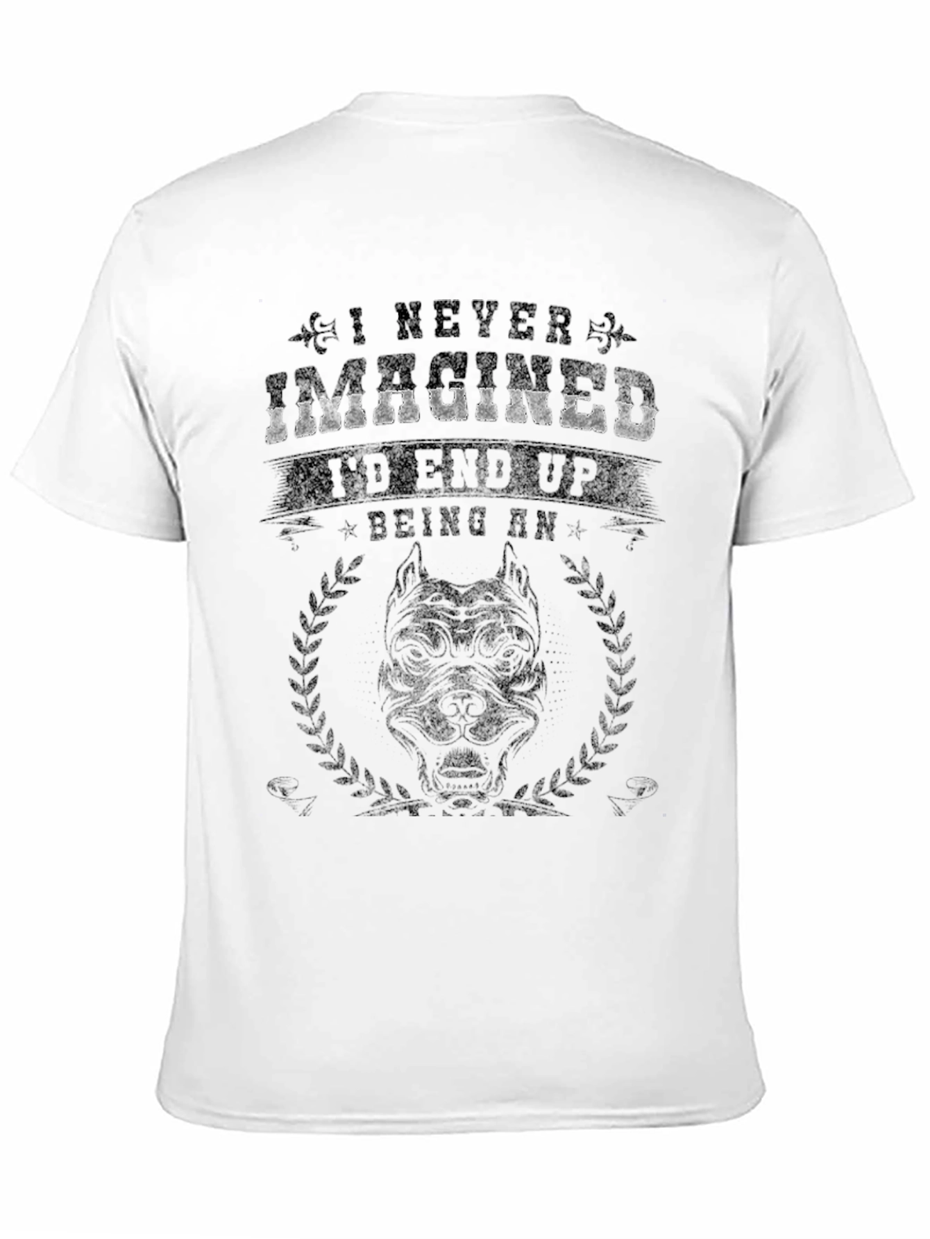 Black I Never Imagined Pitbull T-Shirt view 11