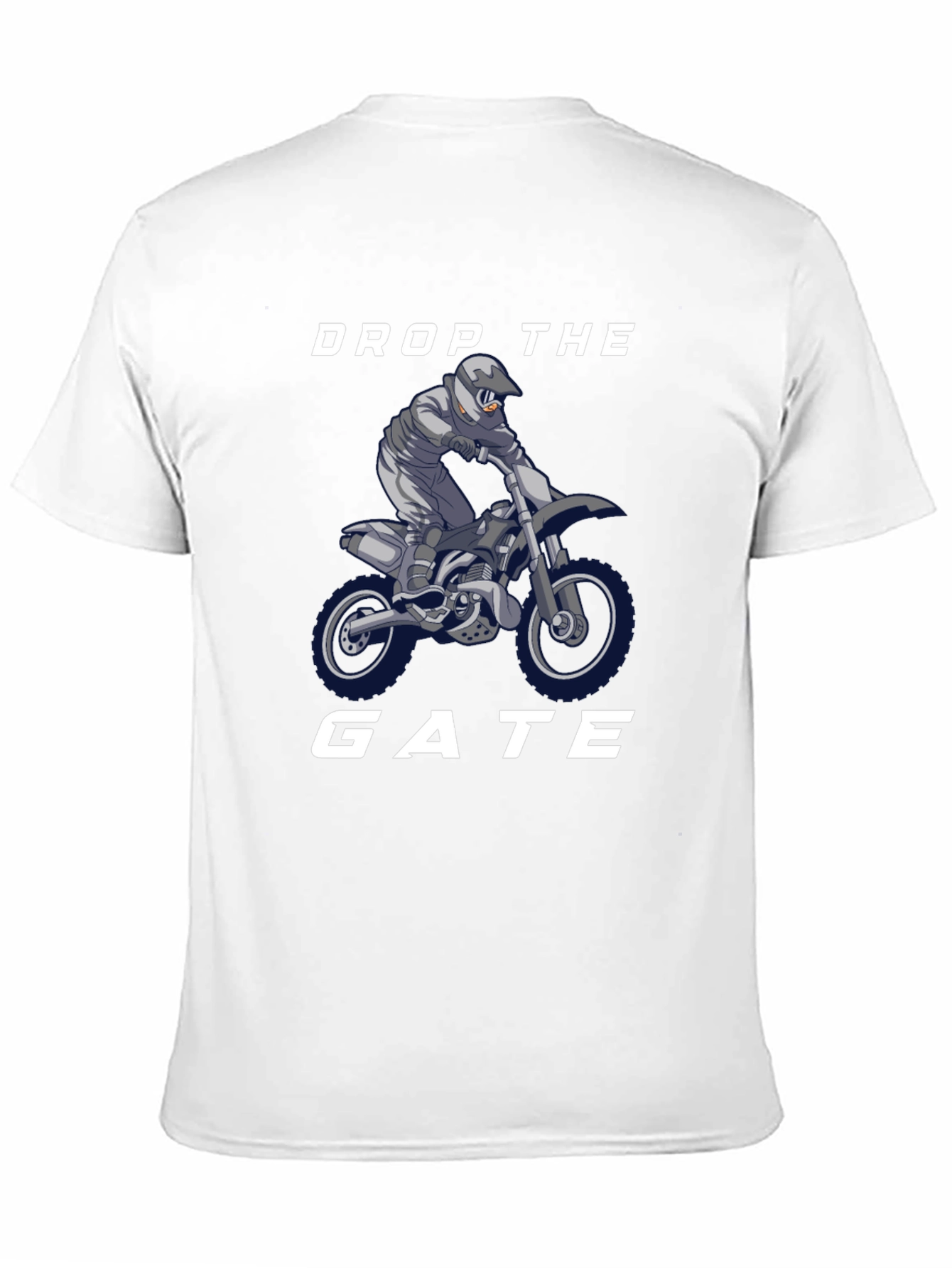 Black Drop the Gate T-Shirt - Motocross Rider Design view 11