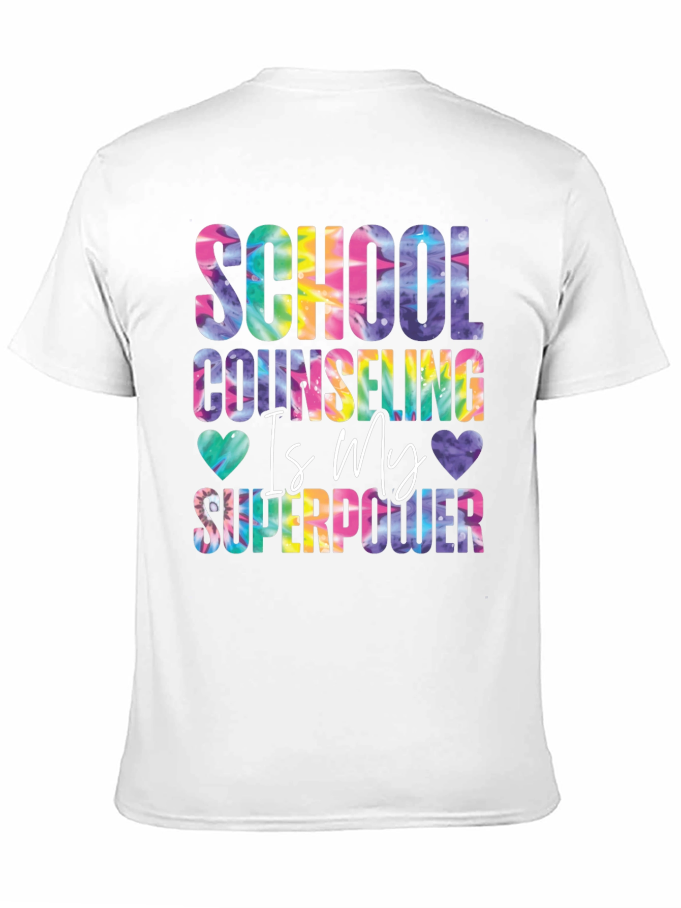 Black School Counselor Superpower Tie Dye Graphic Tee view 11