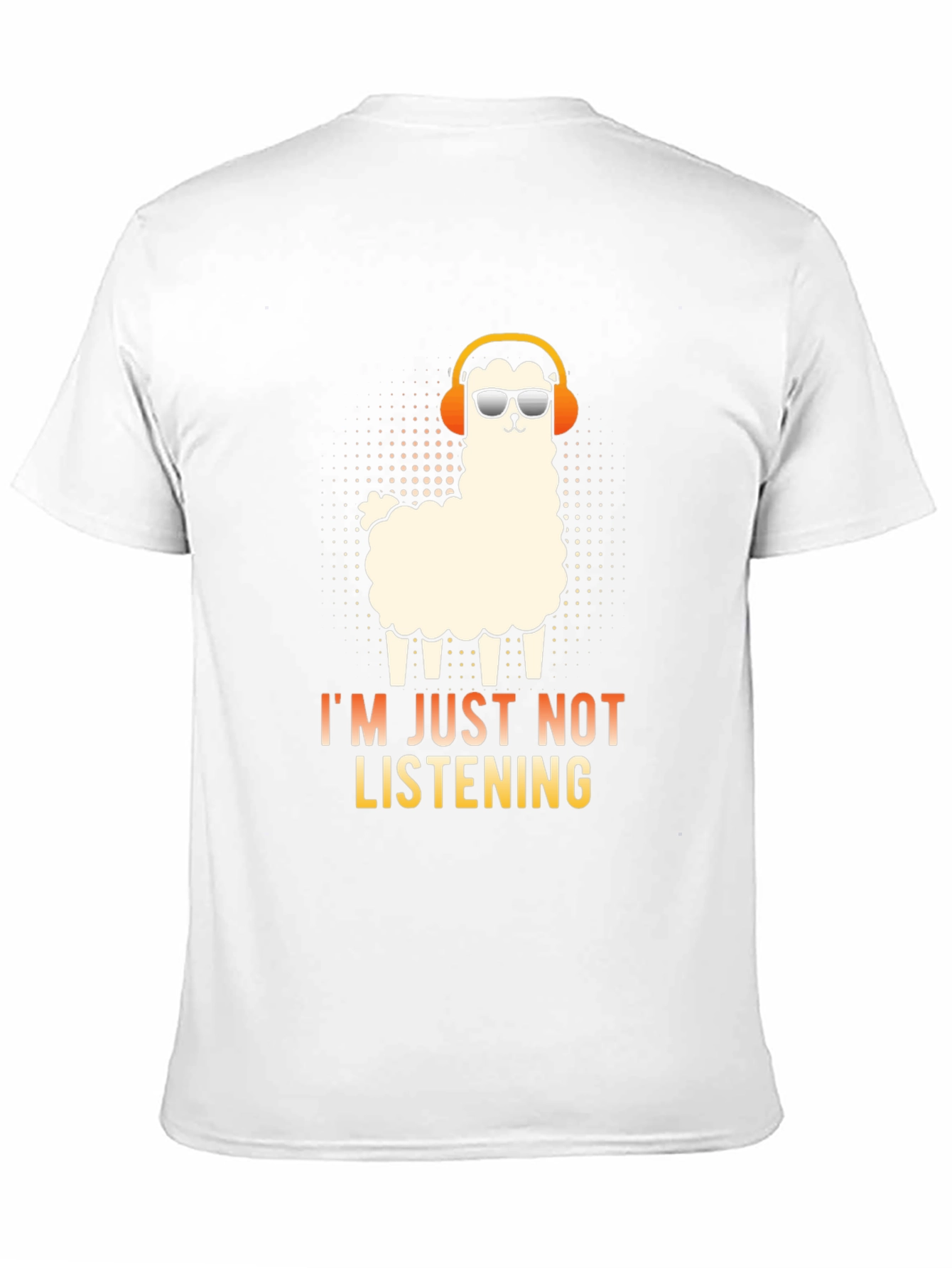 Black Llama Headphones Graphic T-Shirt - I'm Just Not Listening view 11