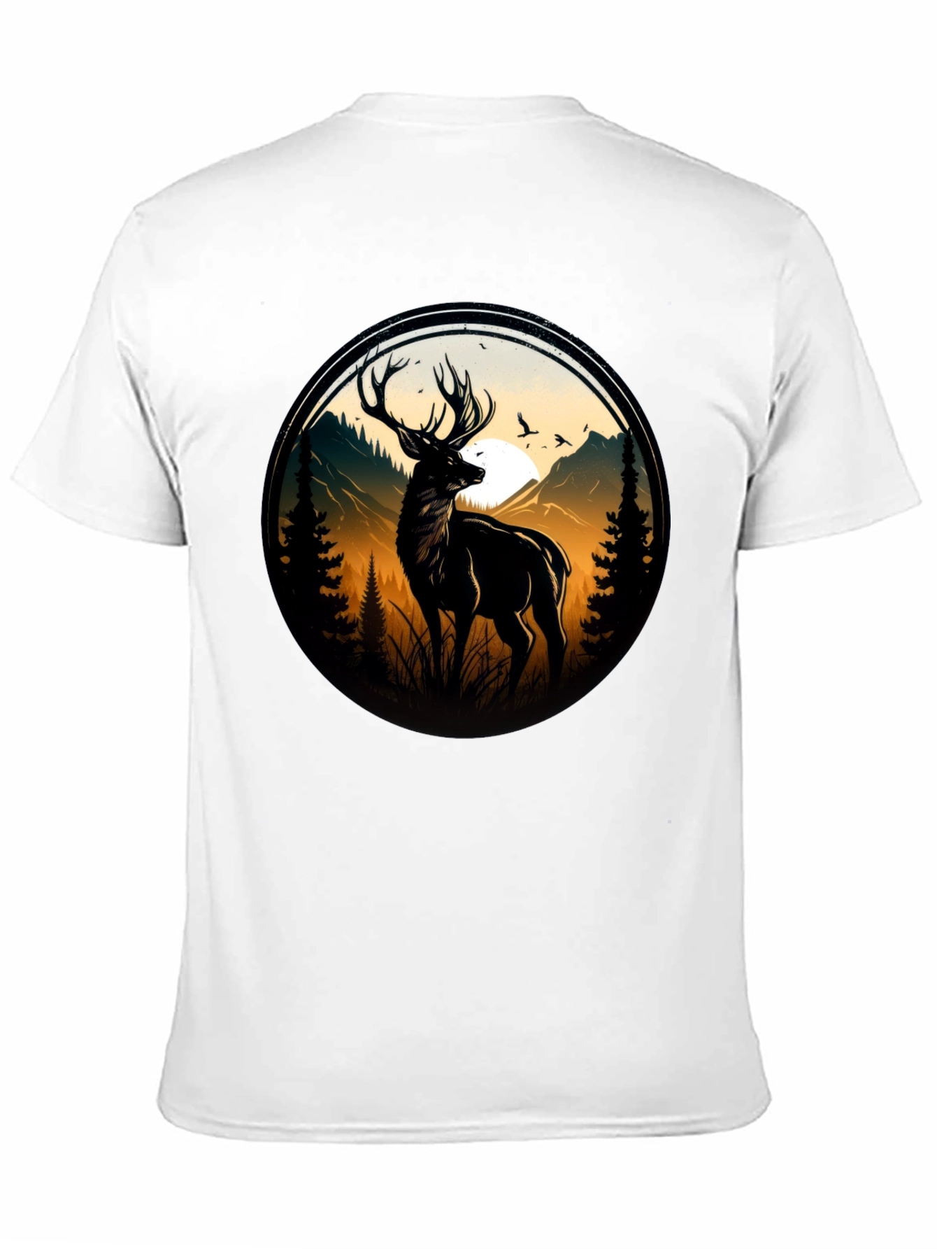Black Deer Silhouette Graphic Tee - Black view 11
