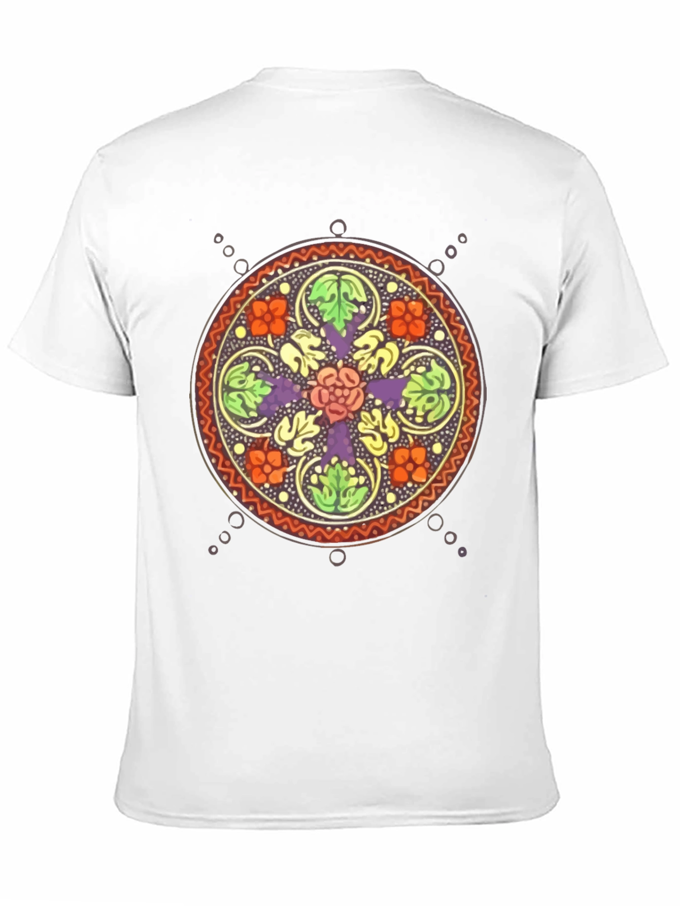 Black Floral Mandala Graphic Black T-Shirt view 11