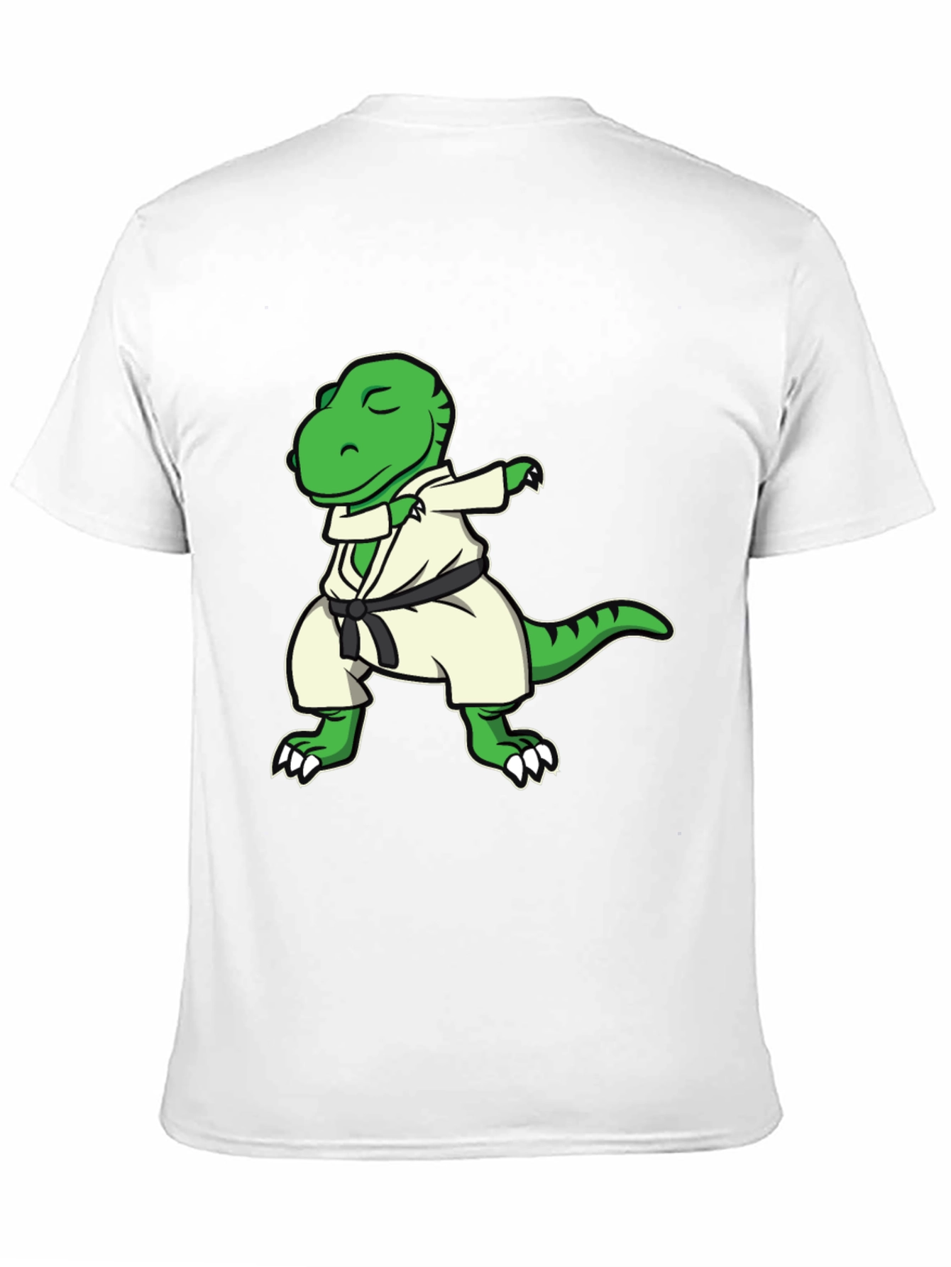 Black Dabbing Dinosaur Karate Black T-Shirt view 11