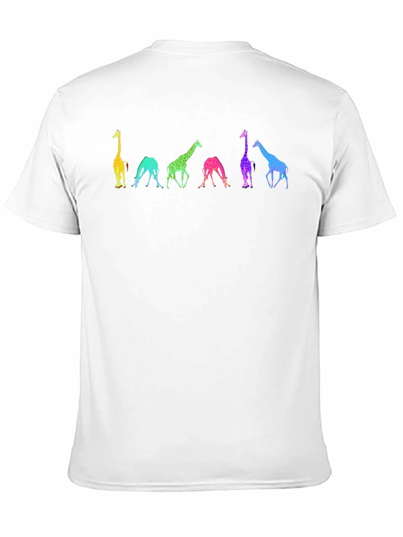 Black Rainbow Giraffe Graphic Tee - Unique Animal Shirt view 11
