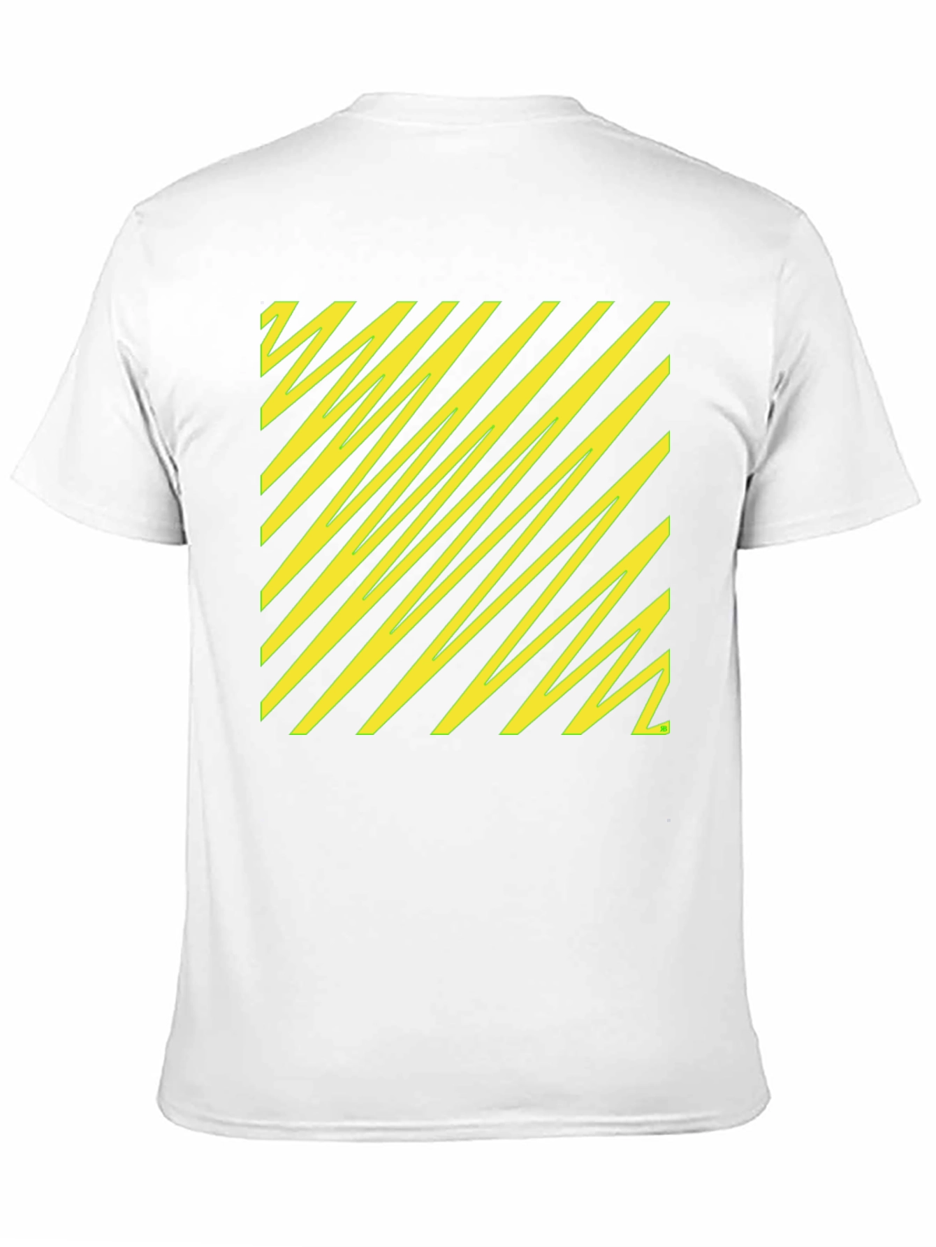 Black Black Tee with Yellow Diagonal Pattern view 11
