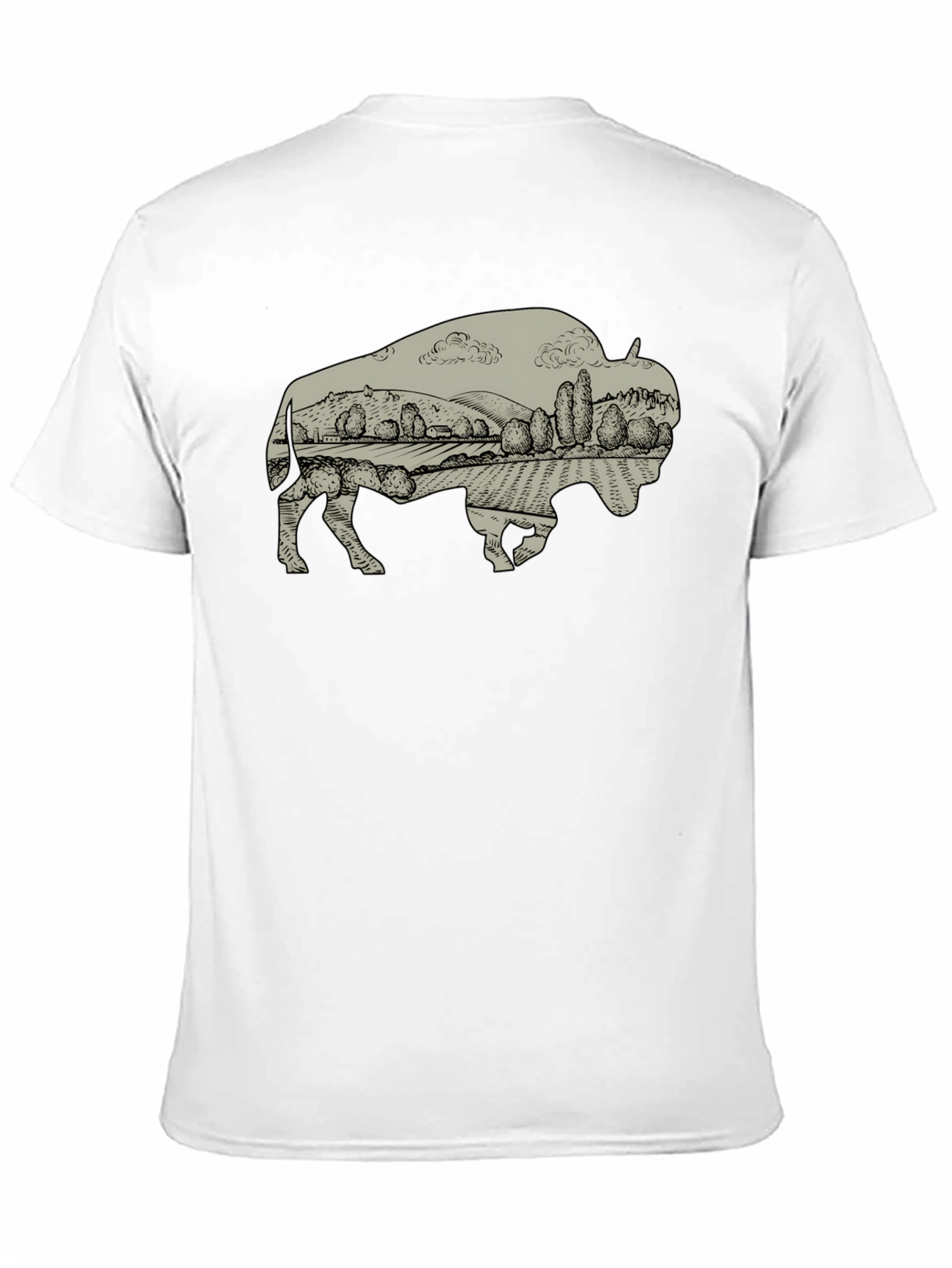 Black Bison Landscape Graphic T-Shirt - Casual Style view 11