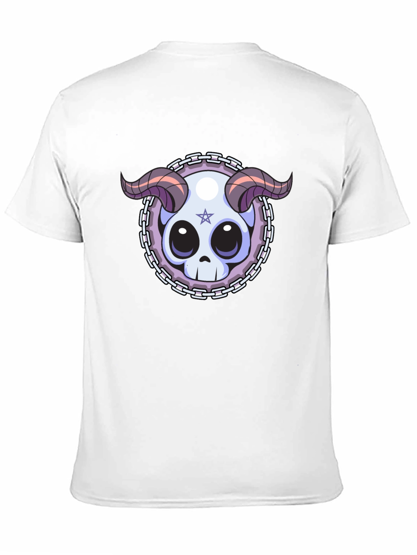 Black Skull & Horns Graphic Tee - Edgy Style view 11