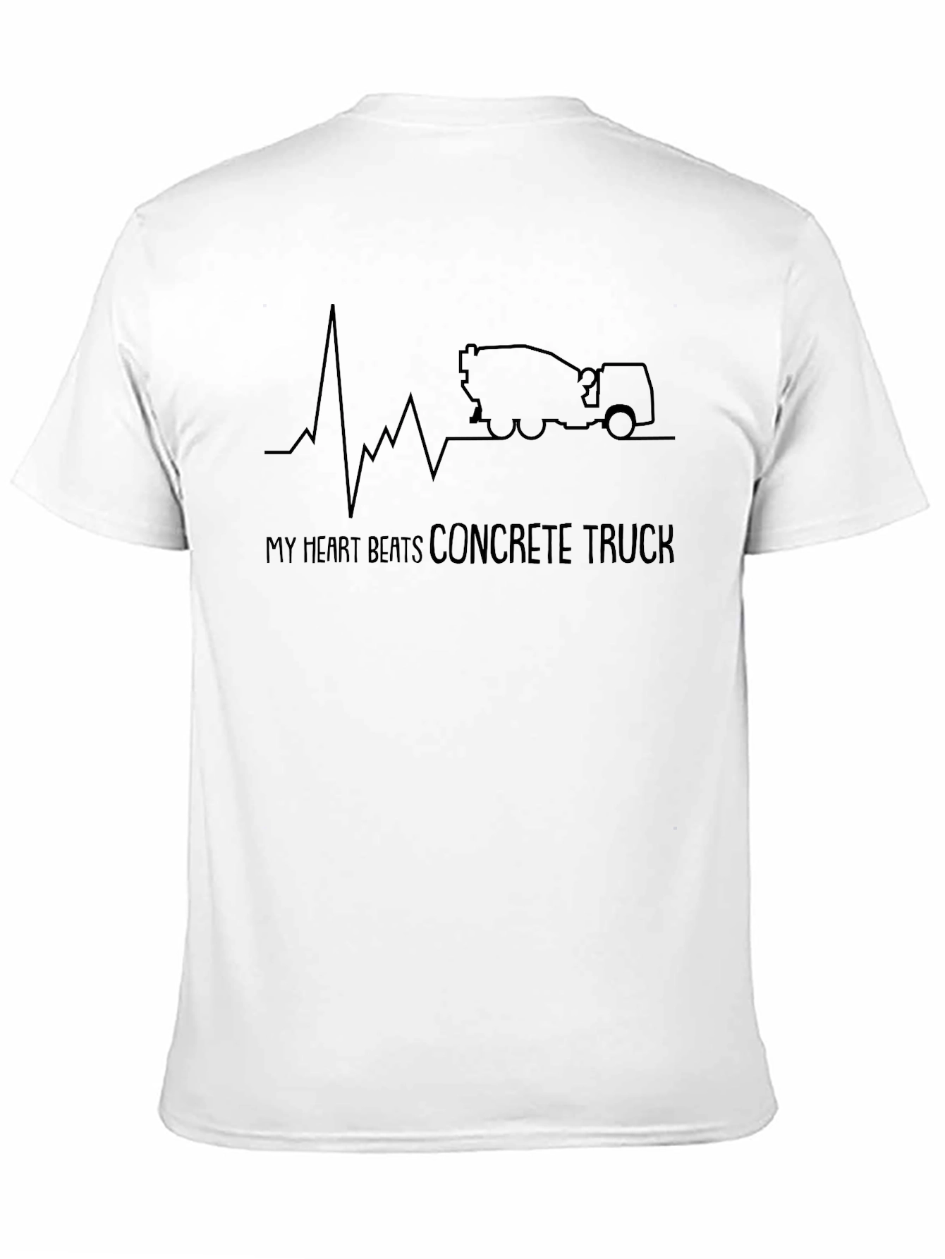 Black Concrete Truck Heartbeat T-Shirt - Black view 11