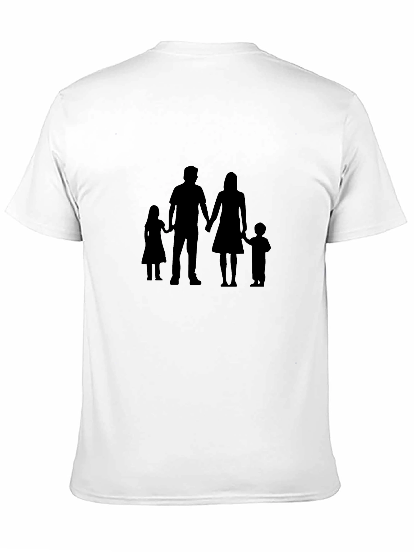 Black Family Silhouette Graphic Tee - Black Cotton Blend view 11