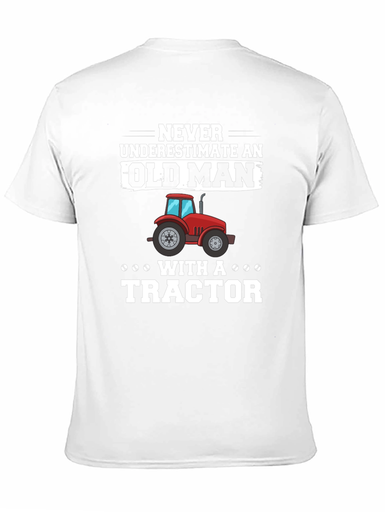 Black Old Man Tractor Graphic T-Shirt - Black view 11