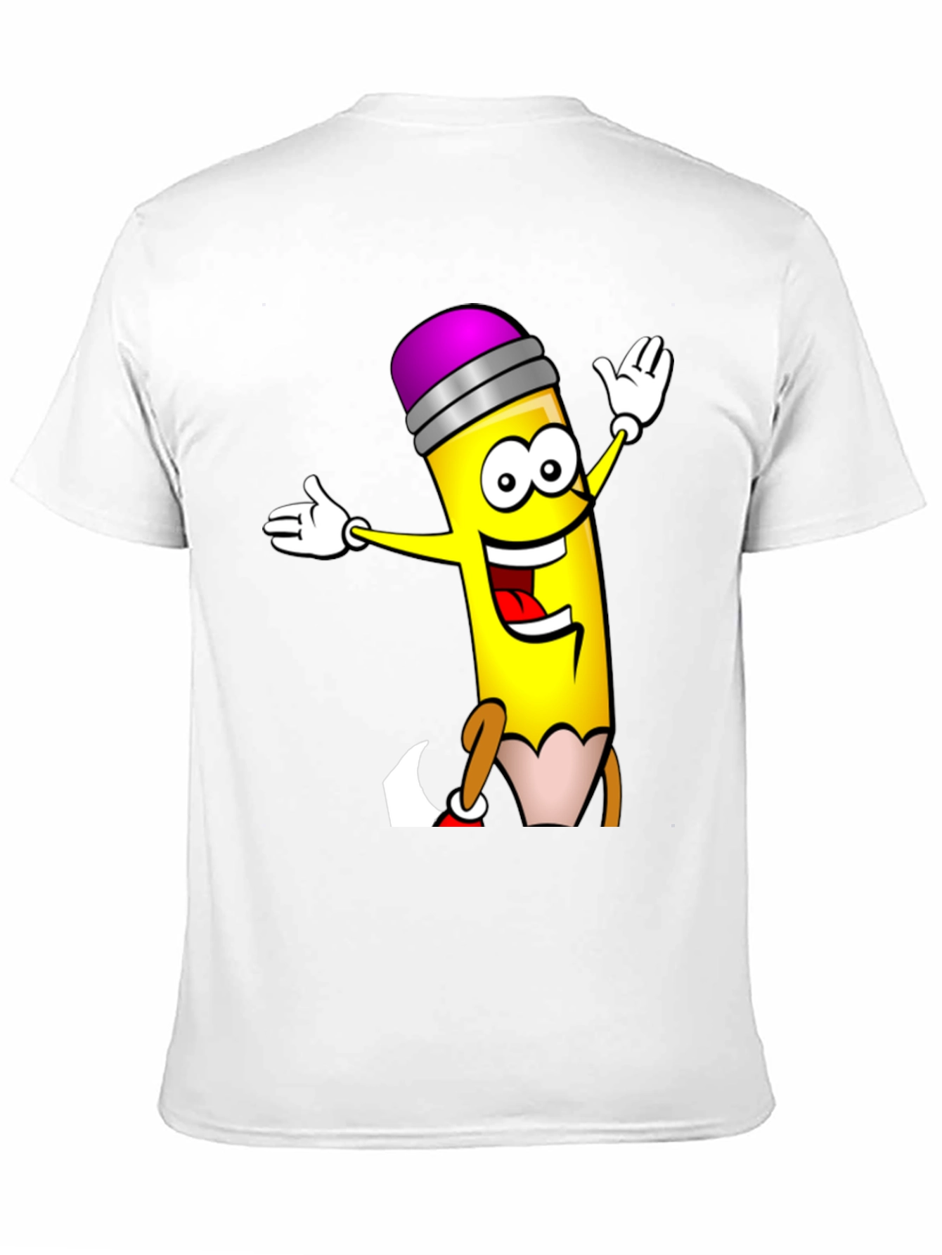 Black Cartoon Pencil T-Shirt - Black Cotton Graphic Tee view 11