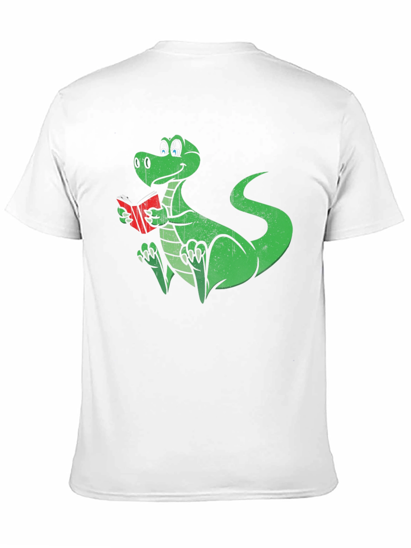 Black Dino Reading T-Shirt - Black Cotton Graphic Tee view 11