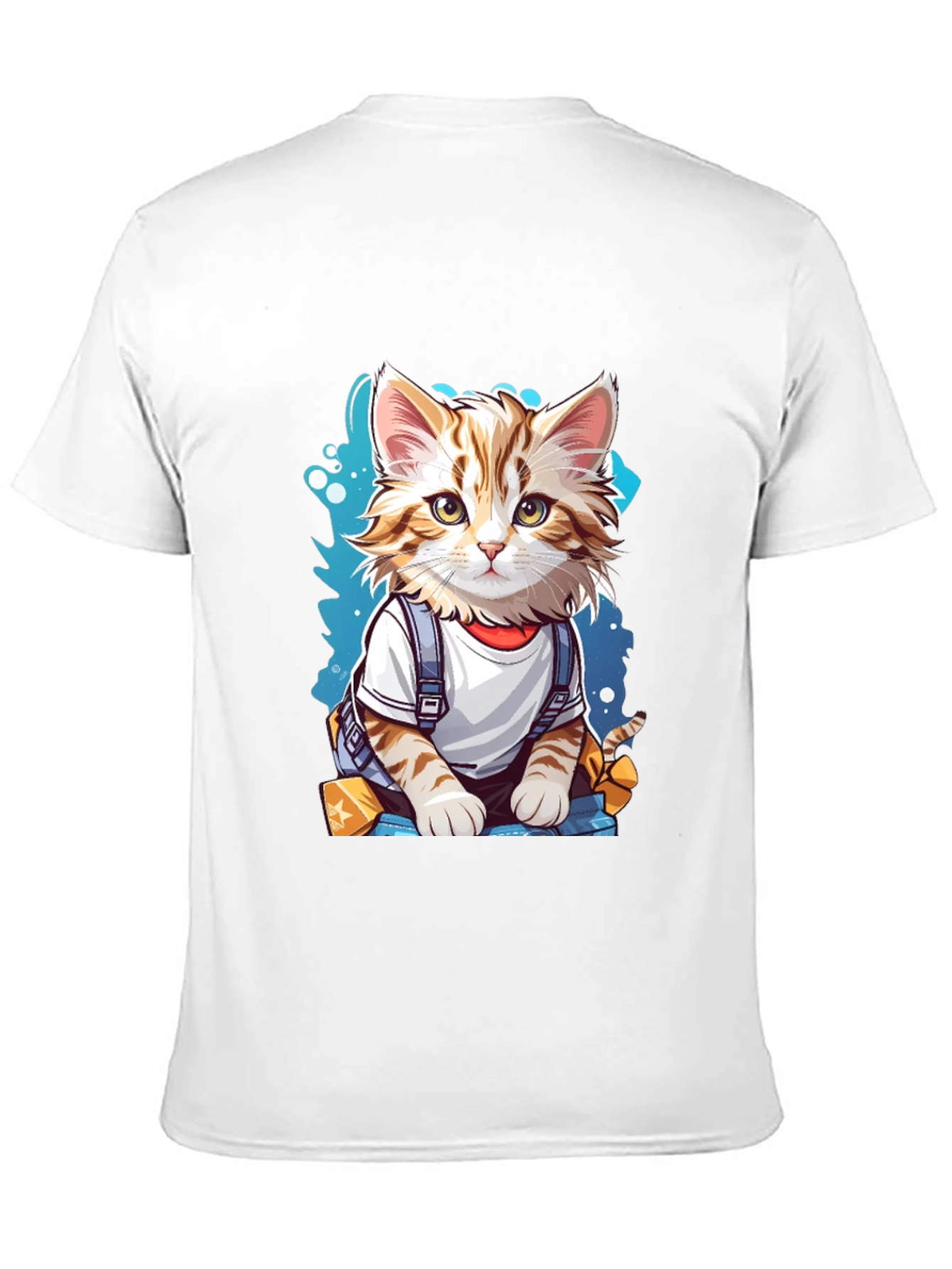 Black Cute Cartoon Cat T-Shirt view 11