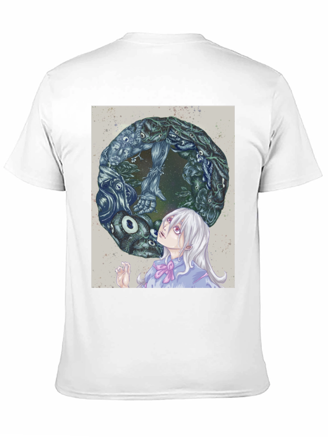 Black Anime Graphic Print Black T-Shirt view 11