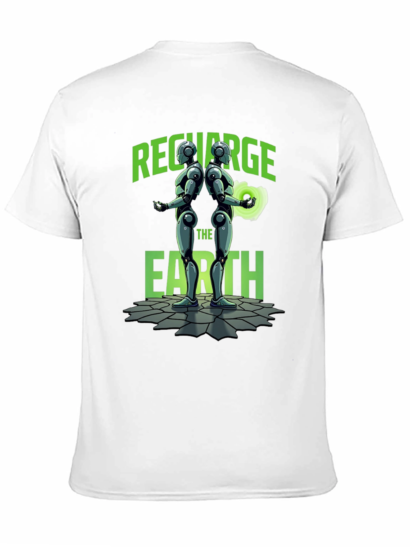 Black Recharge The Earth Graphic T-Shirt - Black view 11