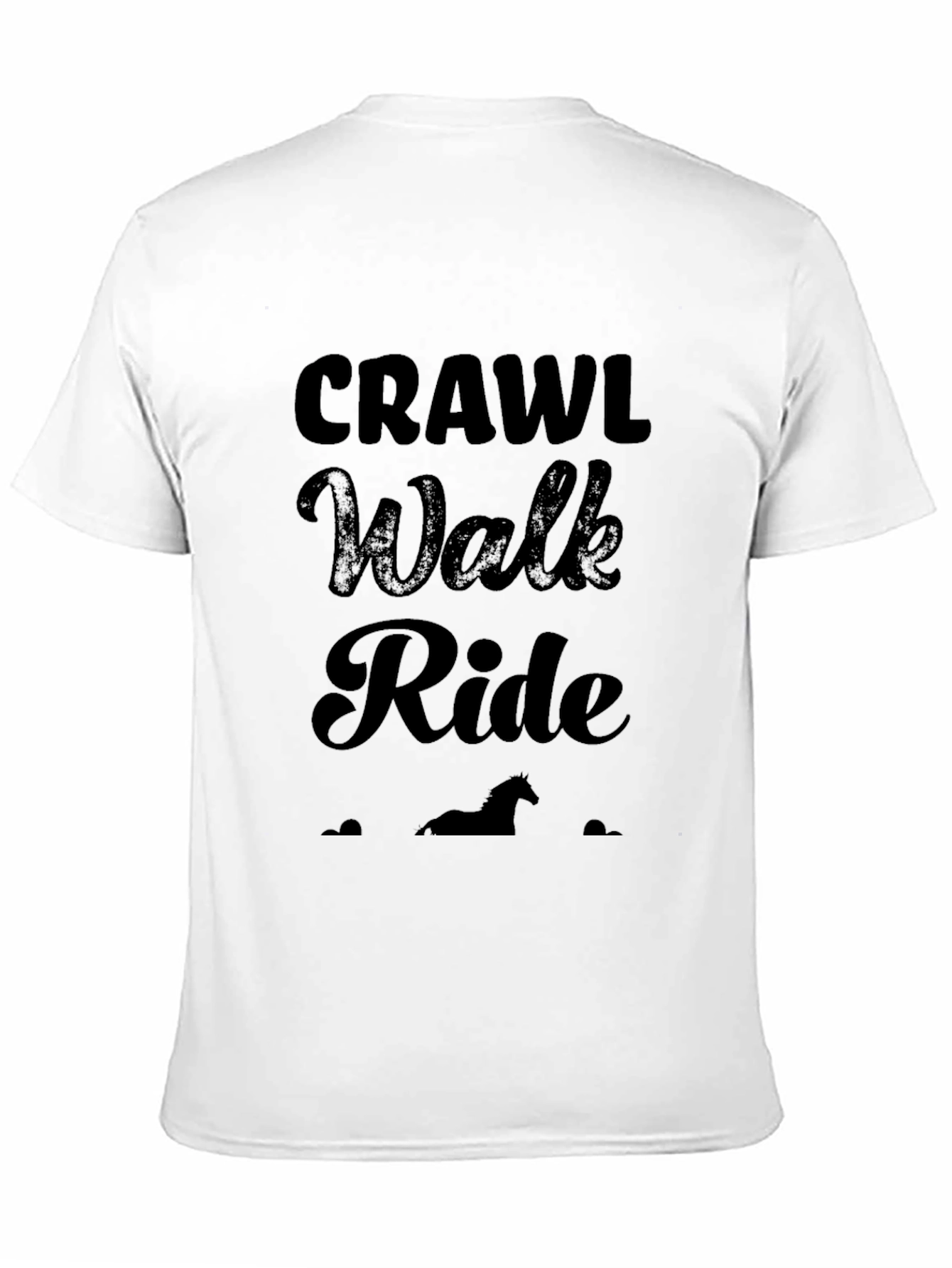 Black Crawl Walk Ride Horse Lover T-Shirt view 11