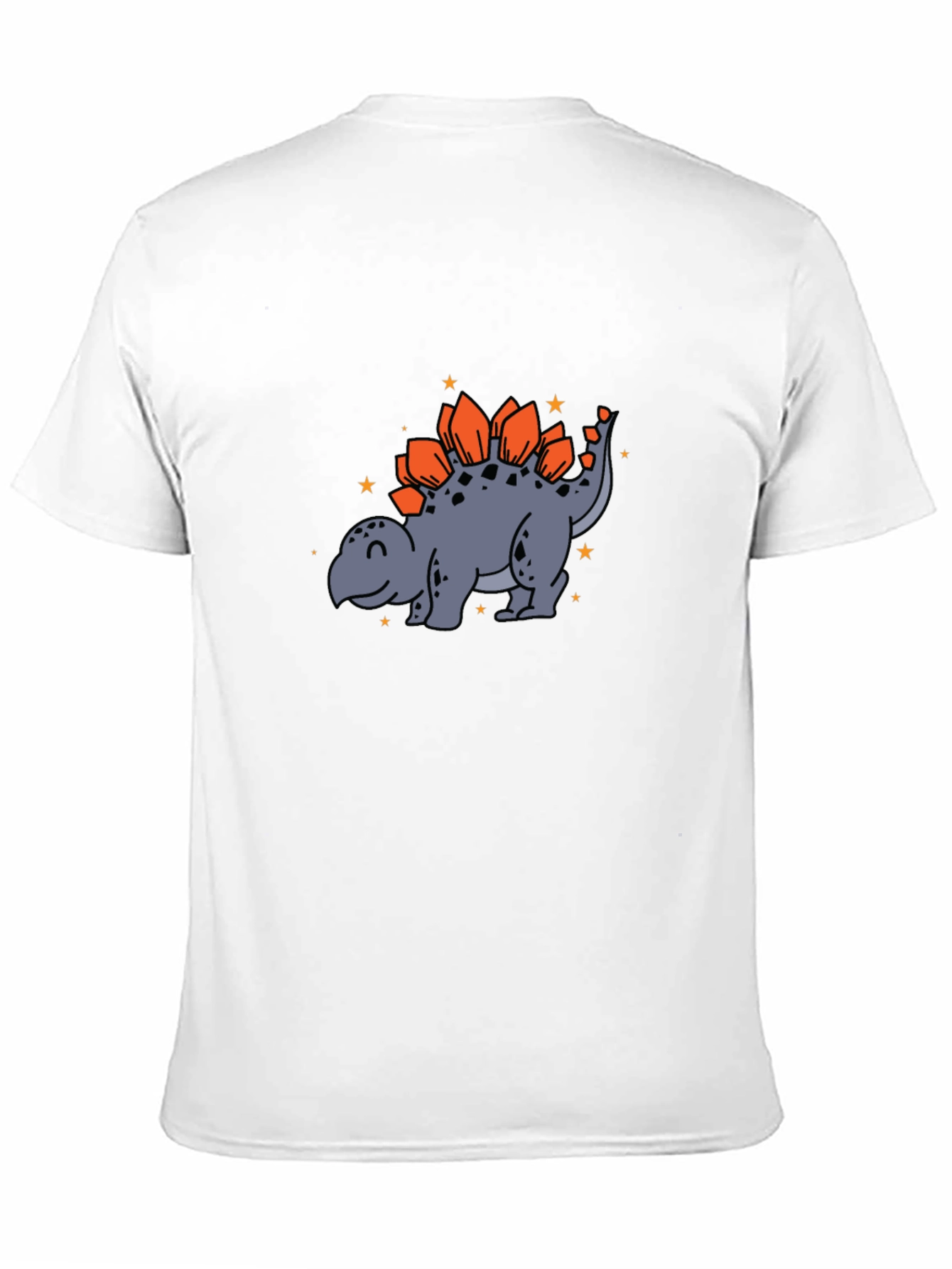 Black Cartoon Stegosaurus Graphic T-Shirt view 11