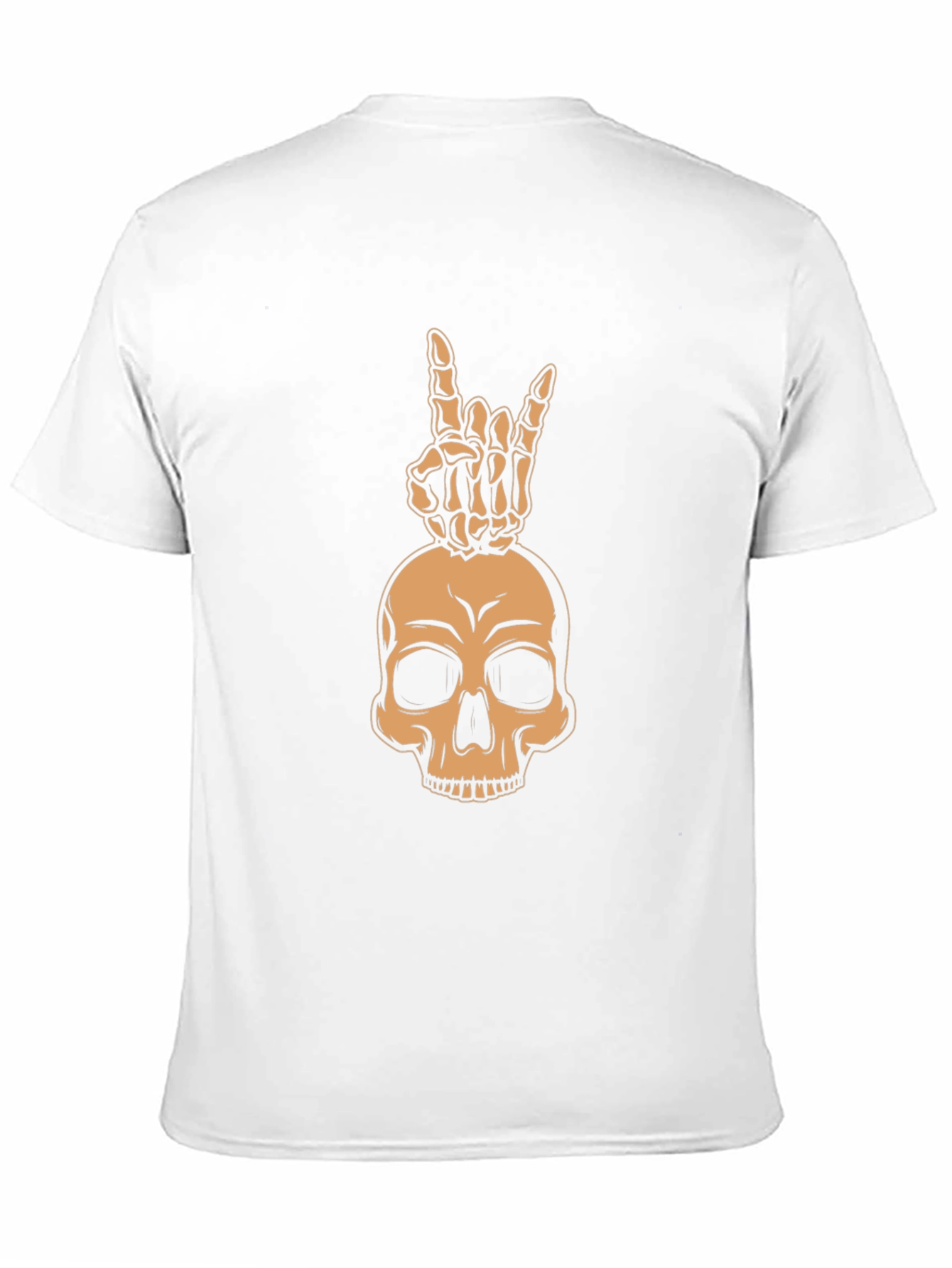 Black Skull & Hand Sign Graphic Tee - Rock On! view 11
