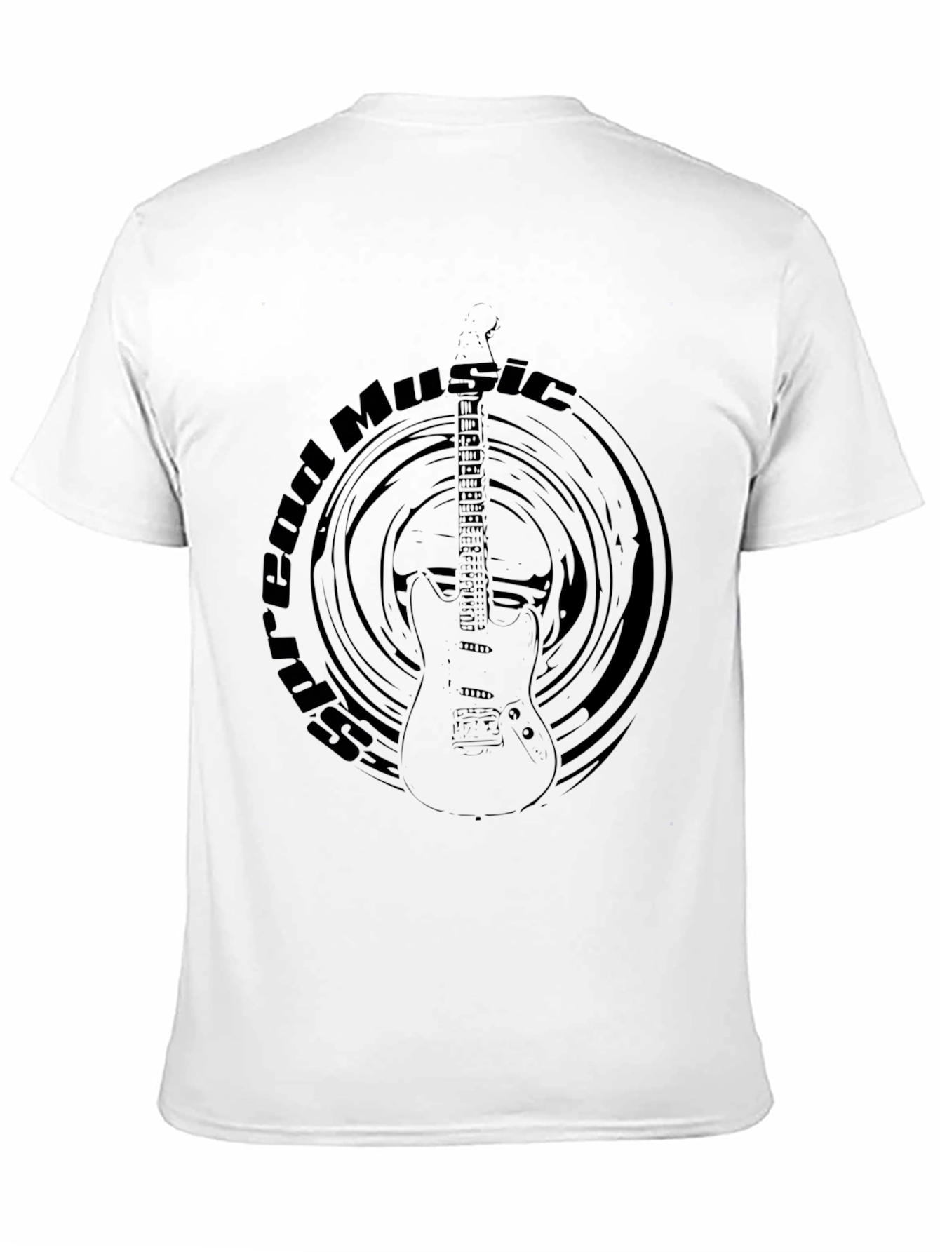 Black Guitar Music Graphic T-Shirt view 11