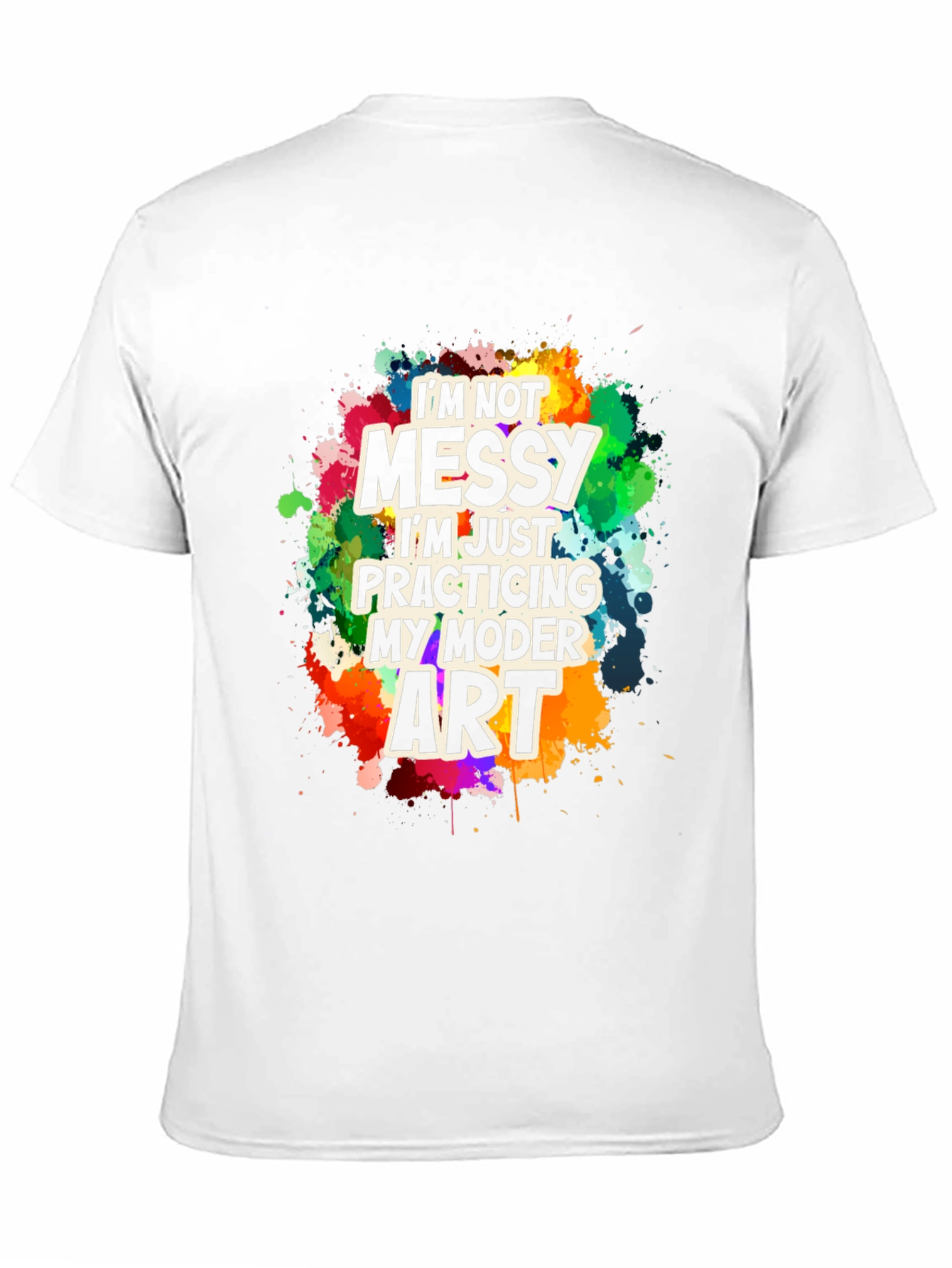 Black Funny Modern Art Messy T-Shirt view 11