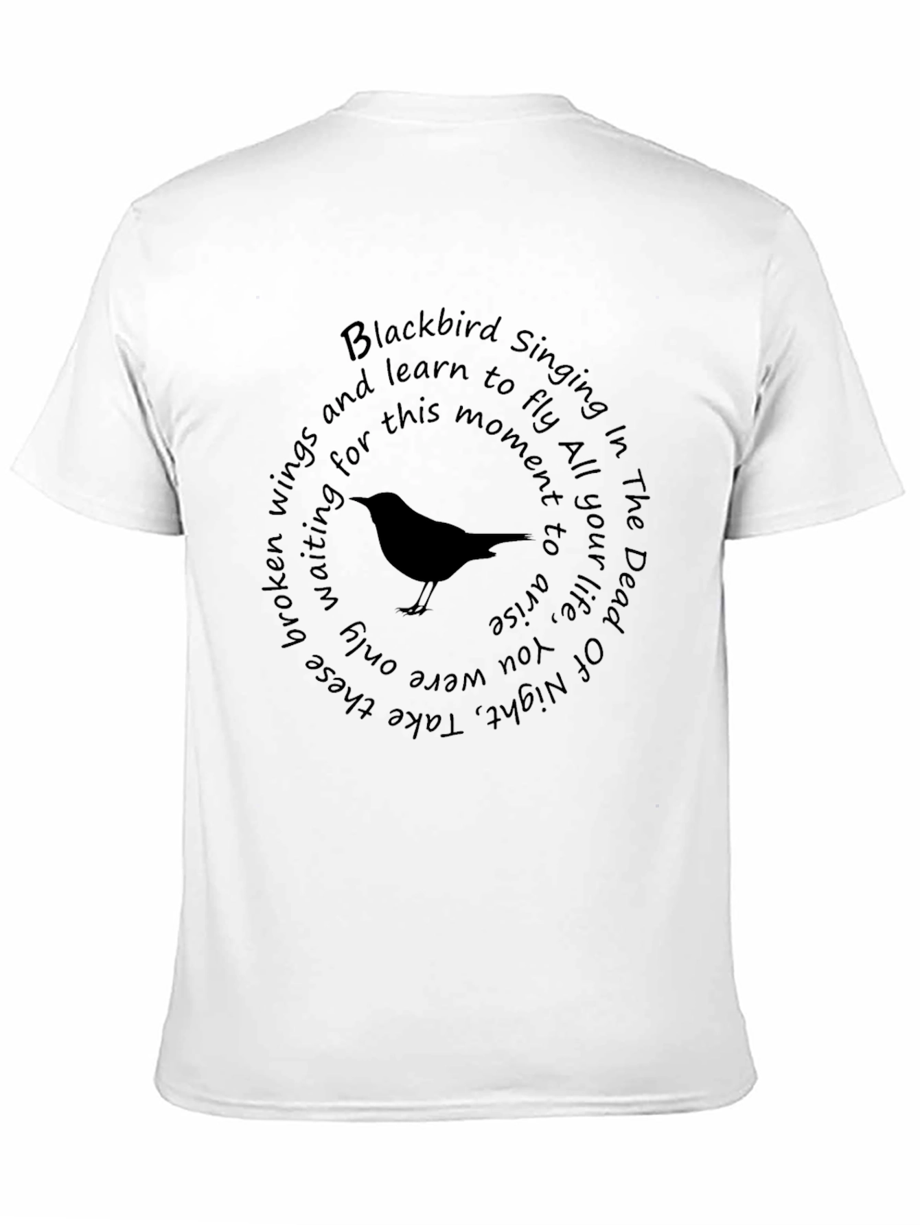 Black Blackbird Song Lyrics Graphic Tee view 11