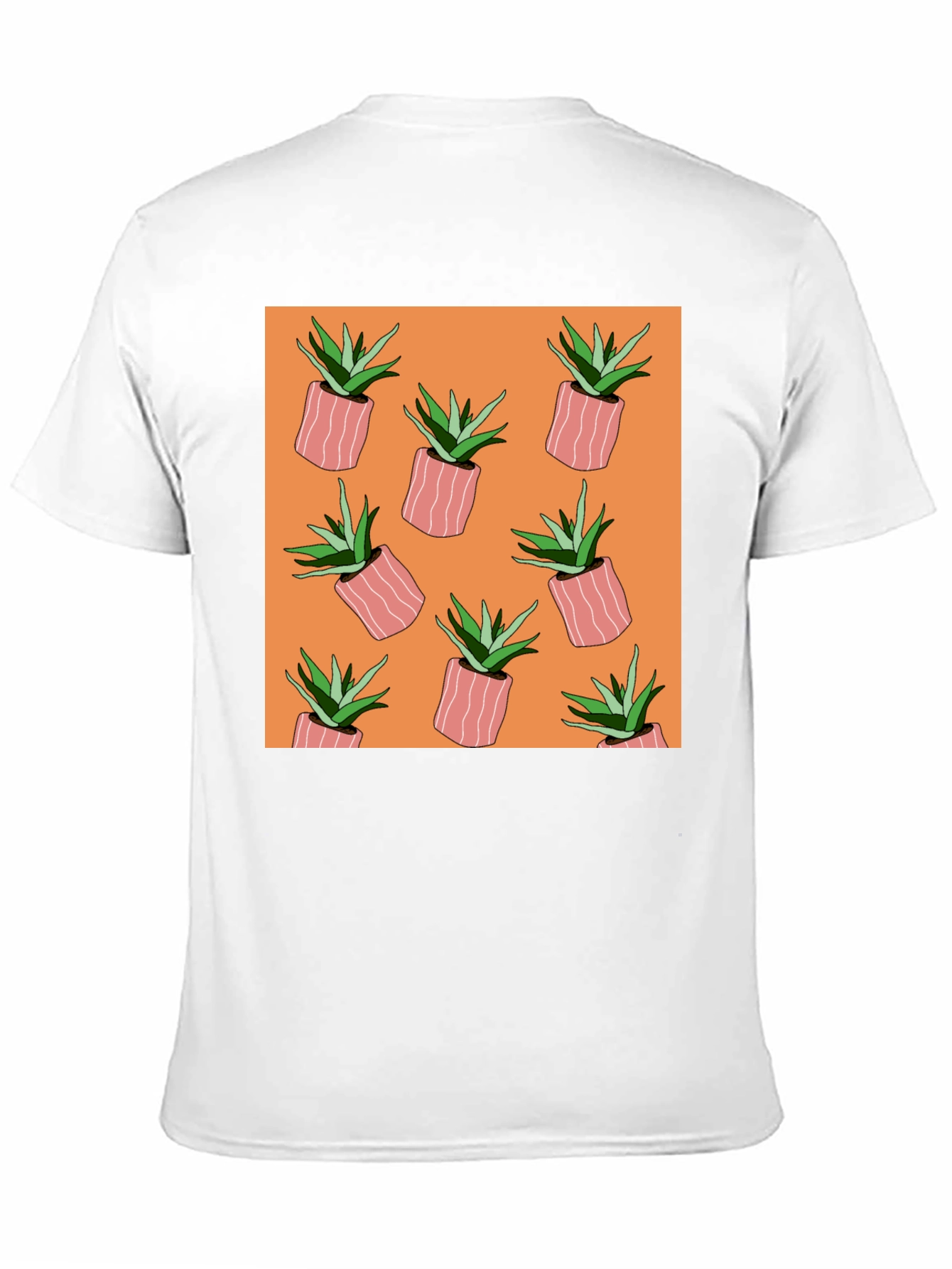 Black Succulent Plant Pattern Black T-Shirt view 11