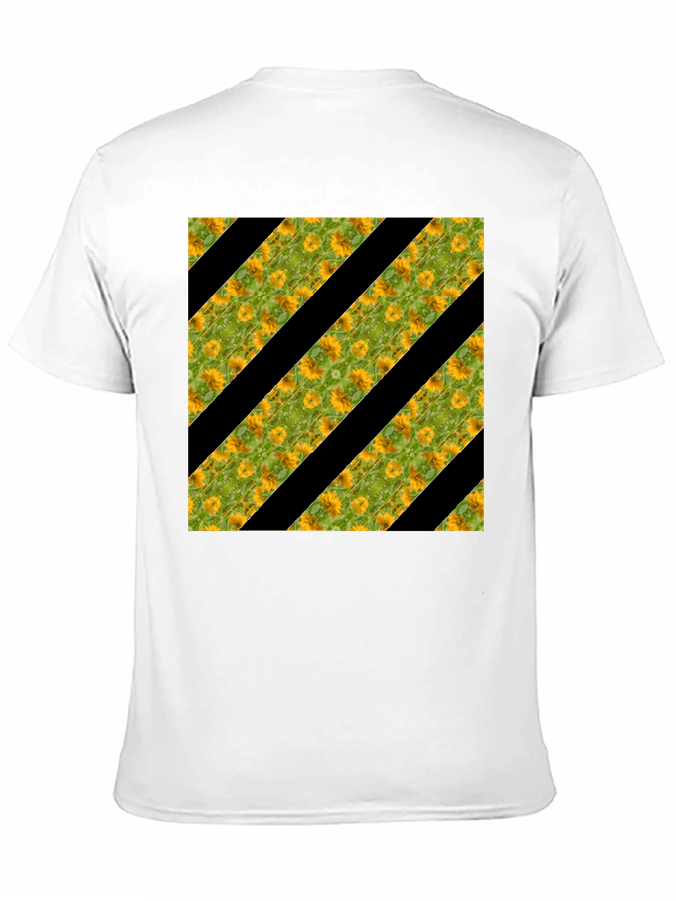 Black Sunflower Stripe Tee - Stylish Graphic Print T-Shirt view 11