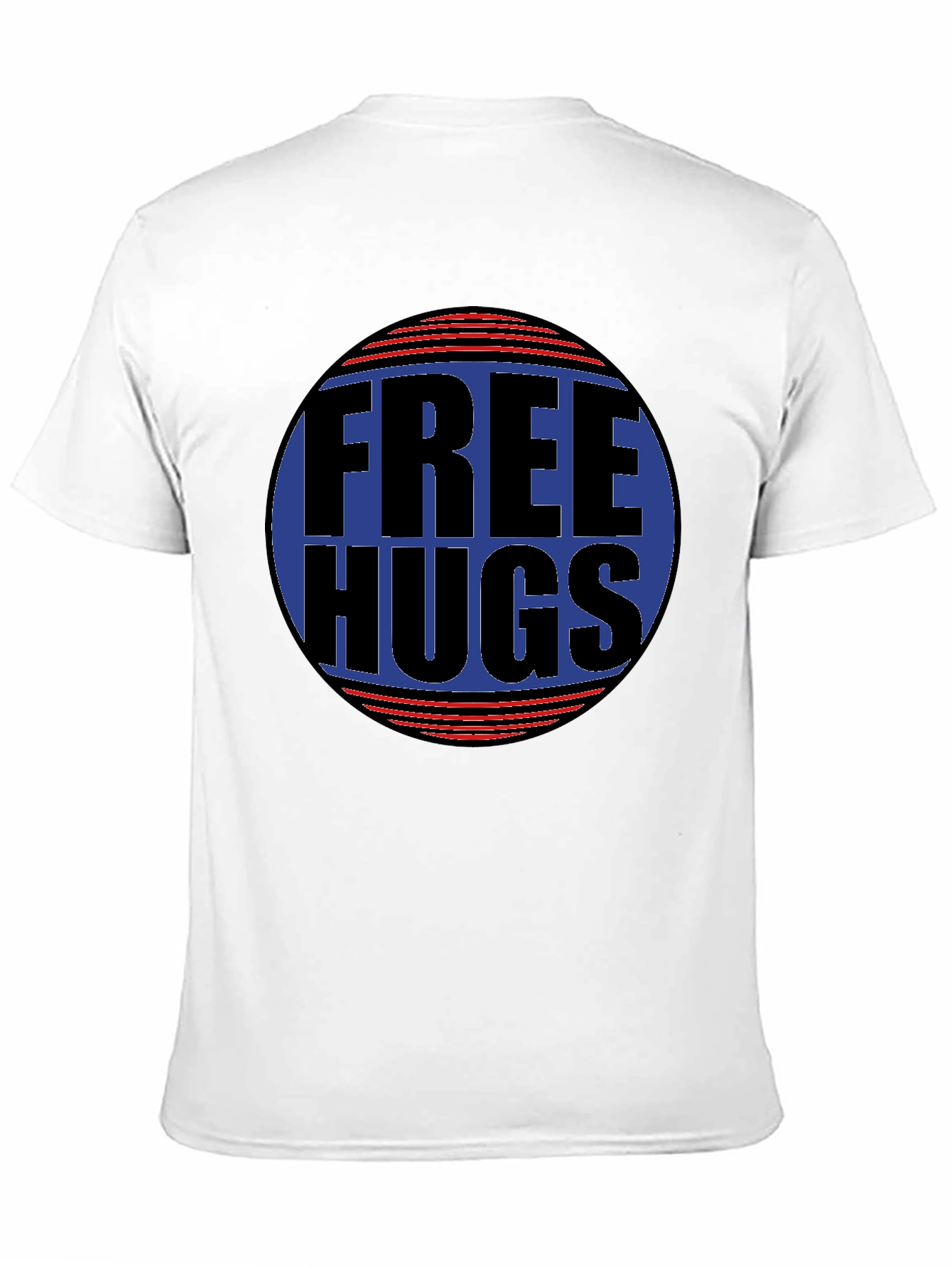 Black Free Hugs Graphic T-Shirt - Black Cotton Blend Casual Tee view 11