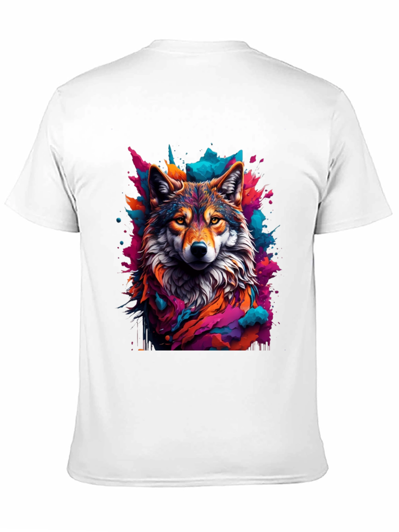 Black Wolf Art Graphic Black Tee - Vibrant Men's T-Shirt view 11