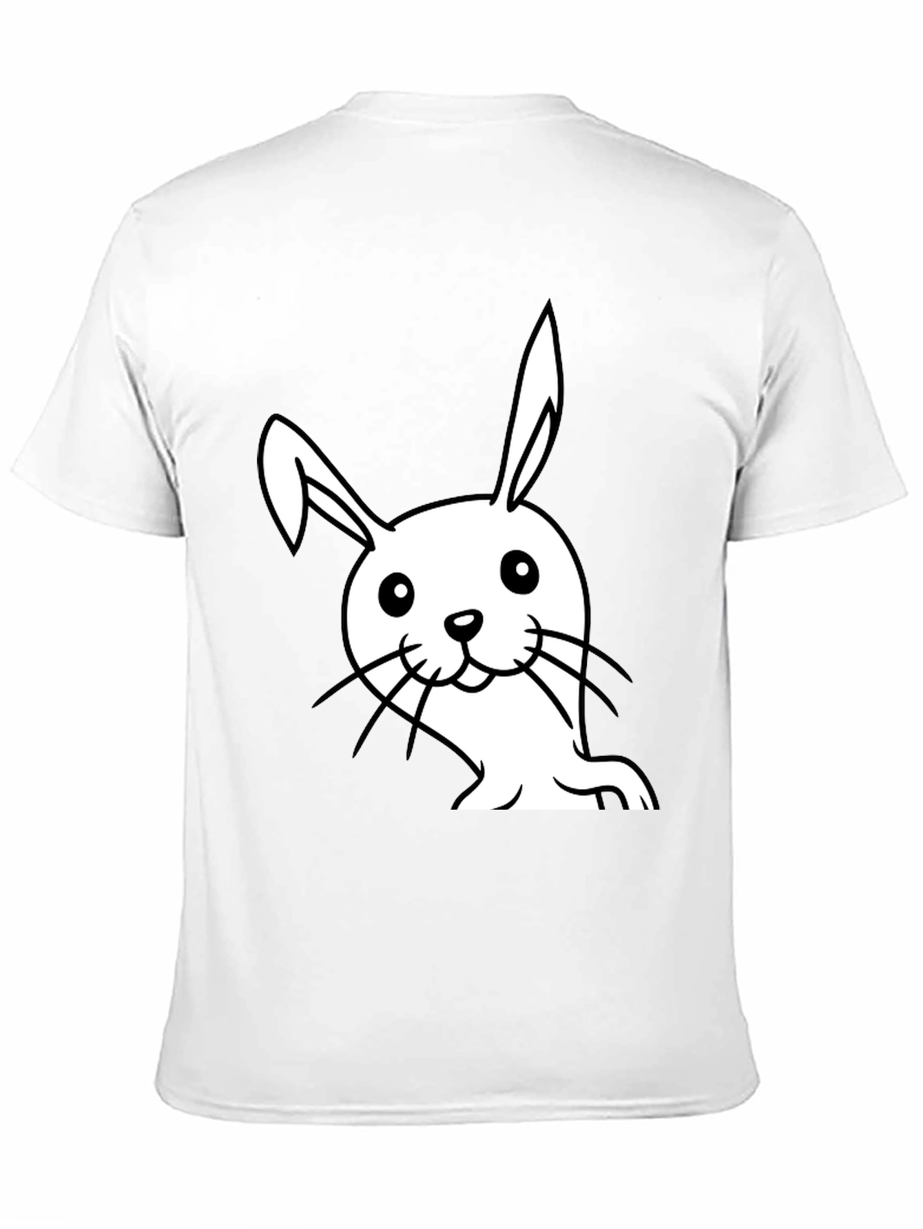 Black Cute Bunny Graphic Black T-Shirt view 11