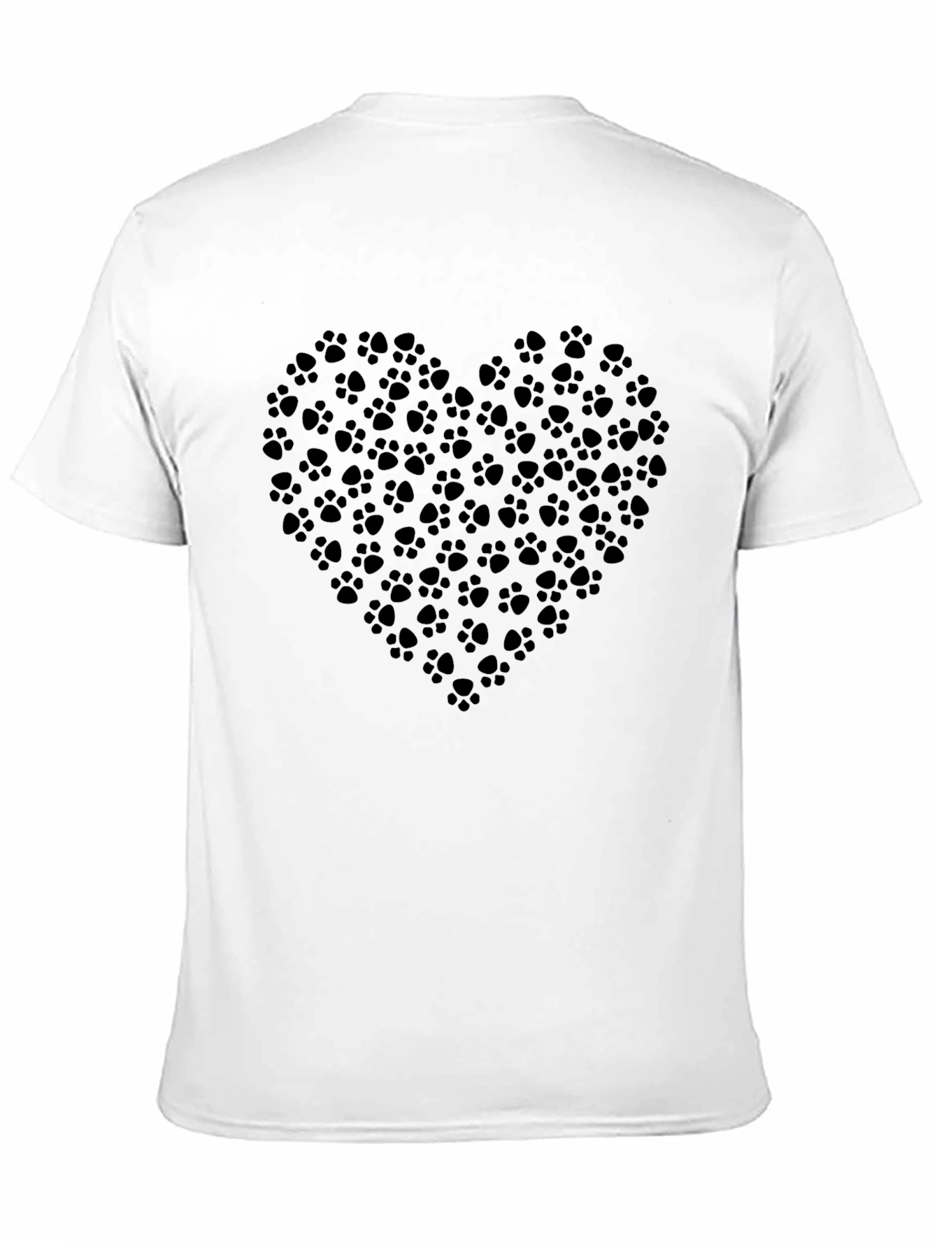 Black Paw Print Heart T-Shirt - Black view 11