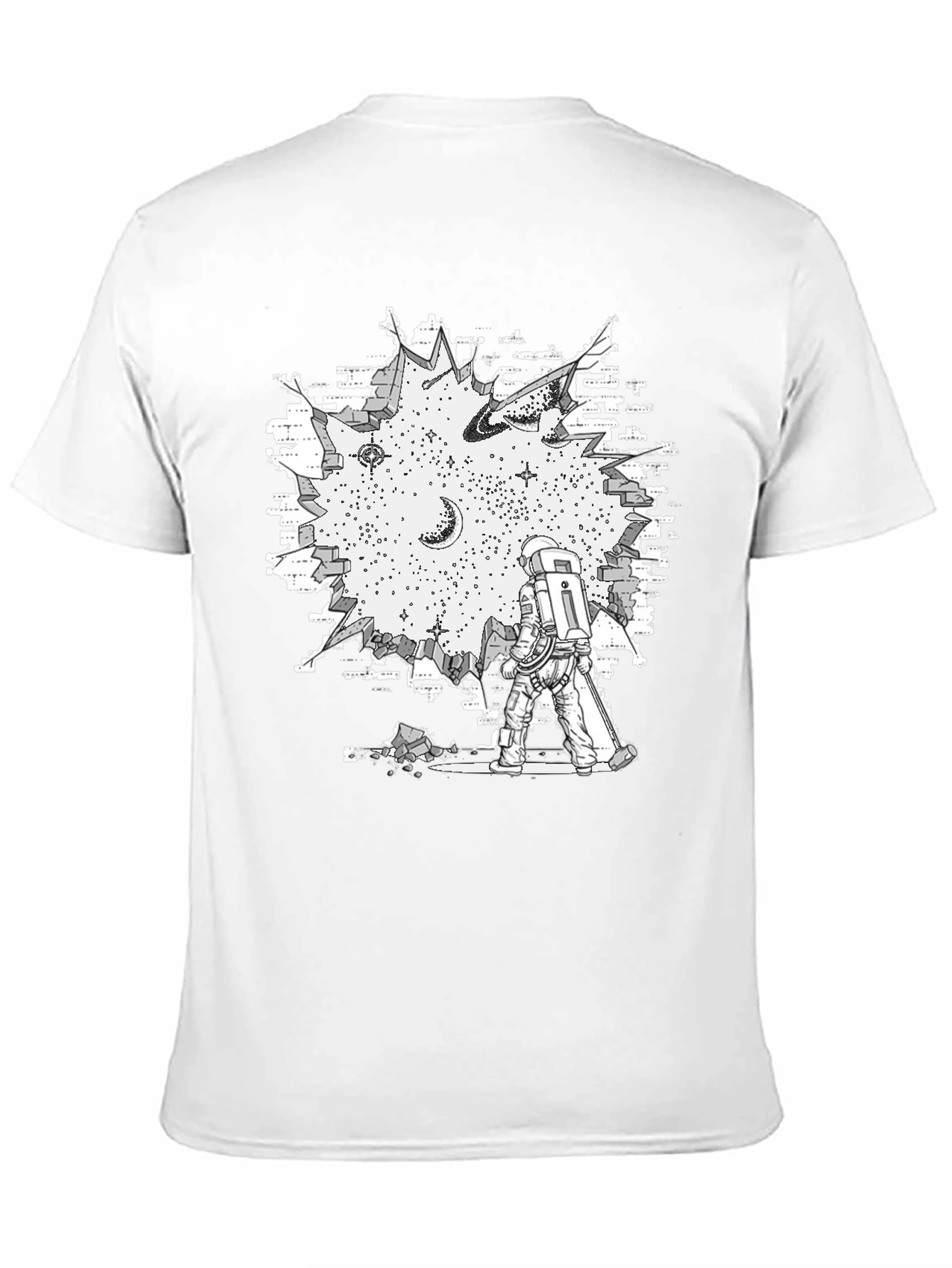 Black Astronaut Wall Break Graphic T-Shirt view 11