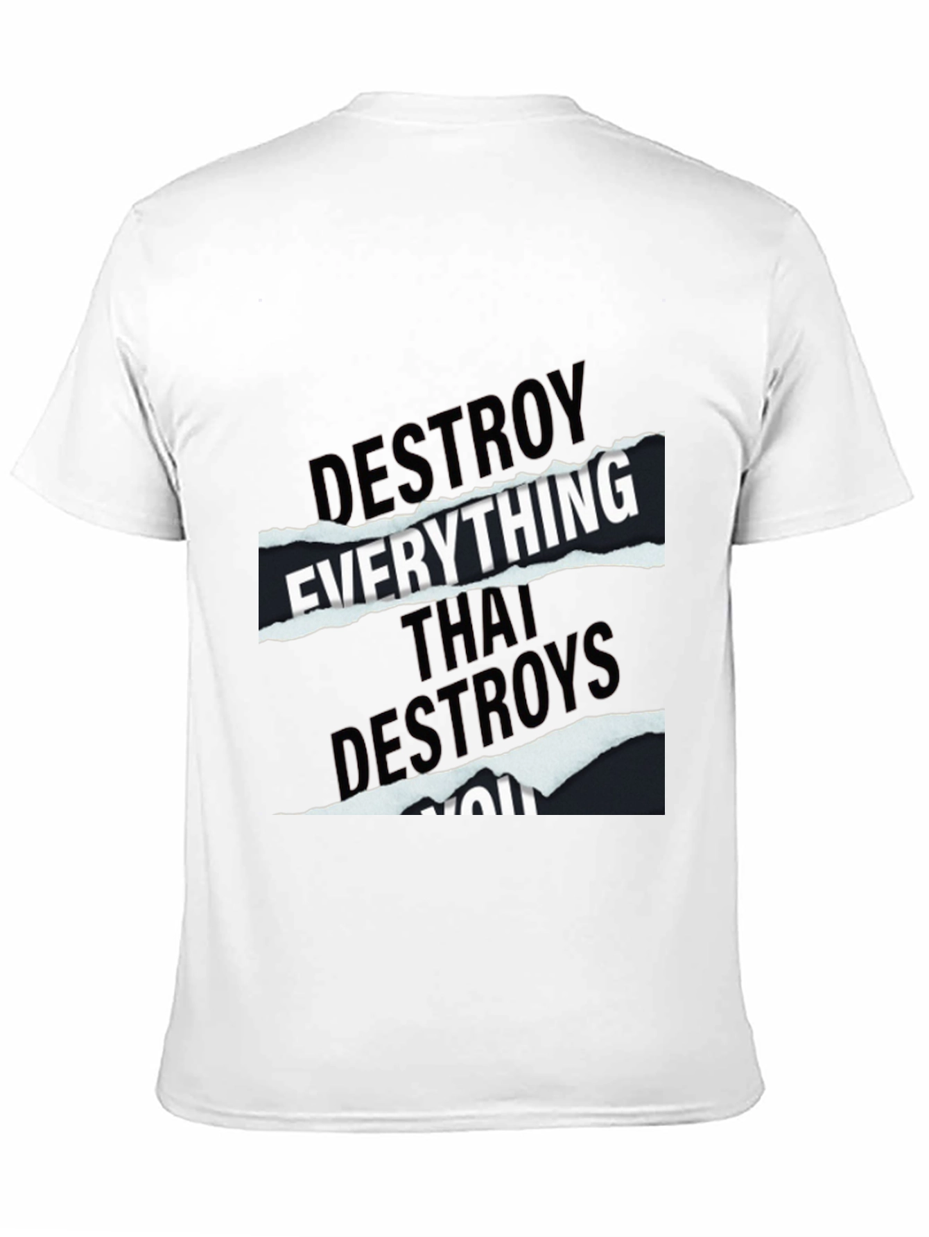 Black Destroy Everything Graphic Tee - Black Cotton T-Shirt view 11