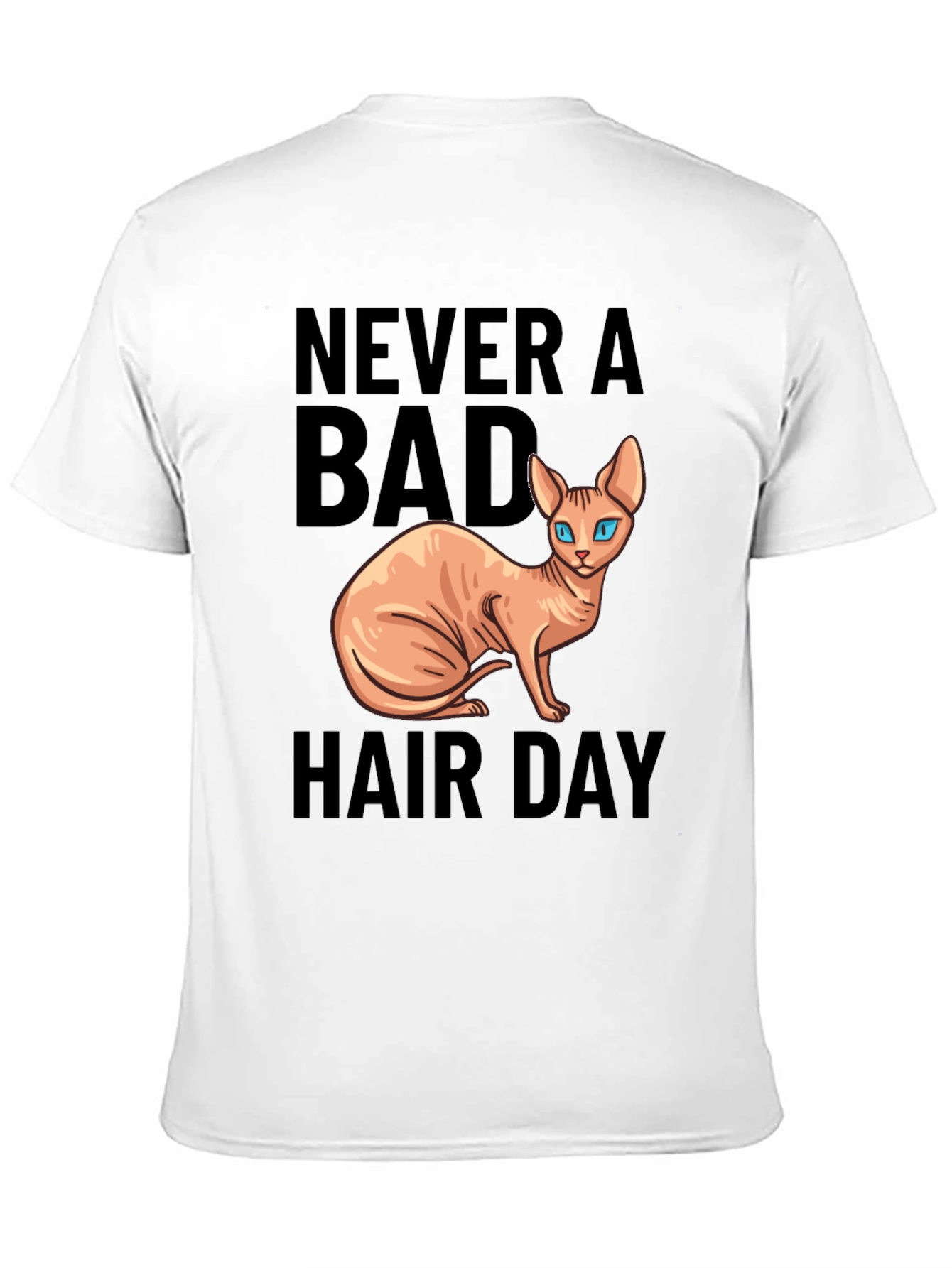 Black Never a Bad Hair Day Cat T-Shirt view 11